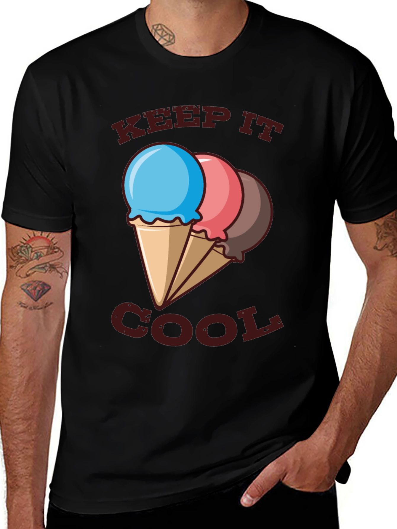 Keep It Cool Ice Cream T-Shirt - Black