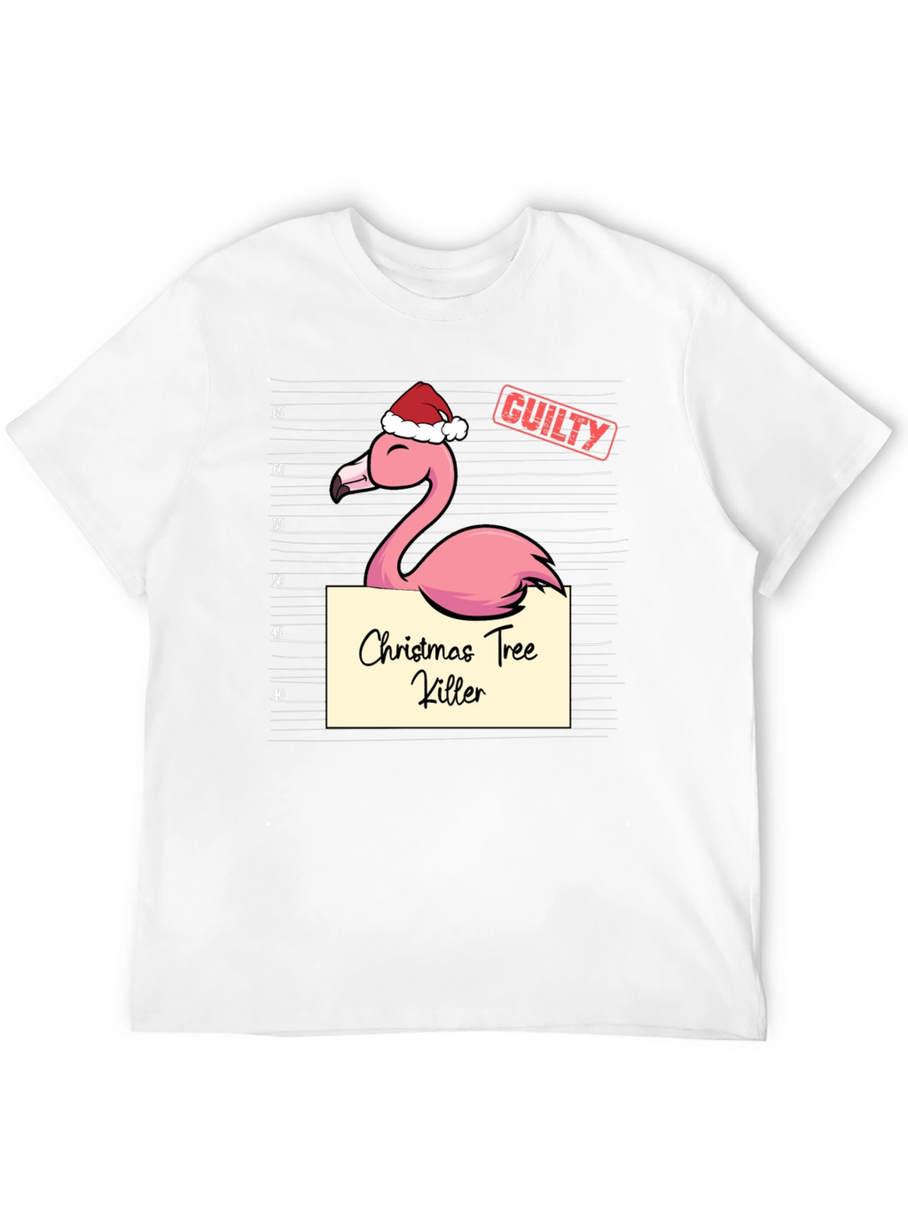 Christmas Tree Killer Flamingo Graphic Tee