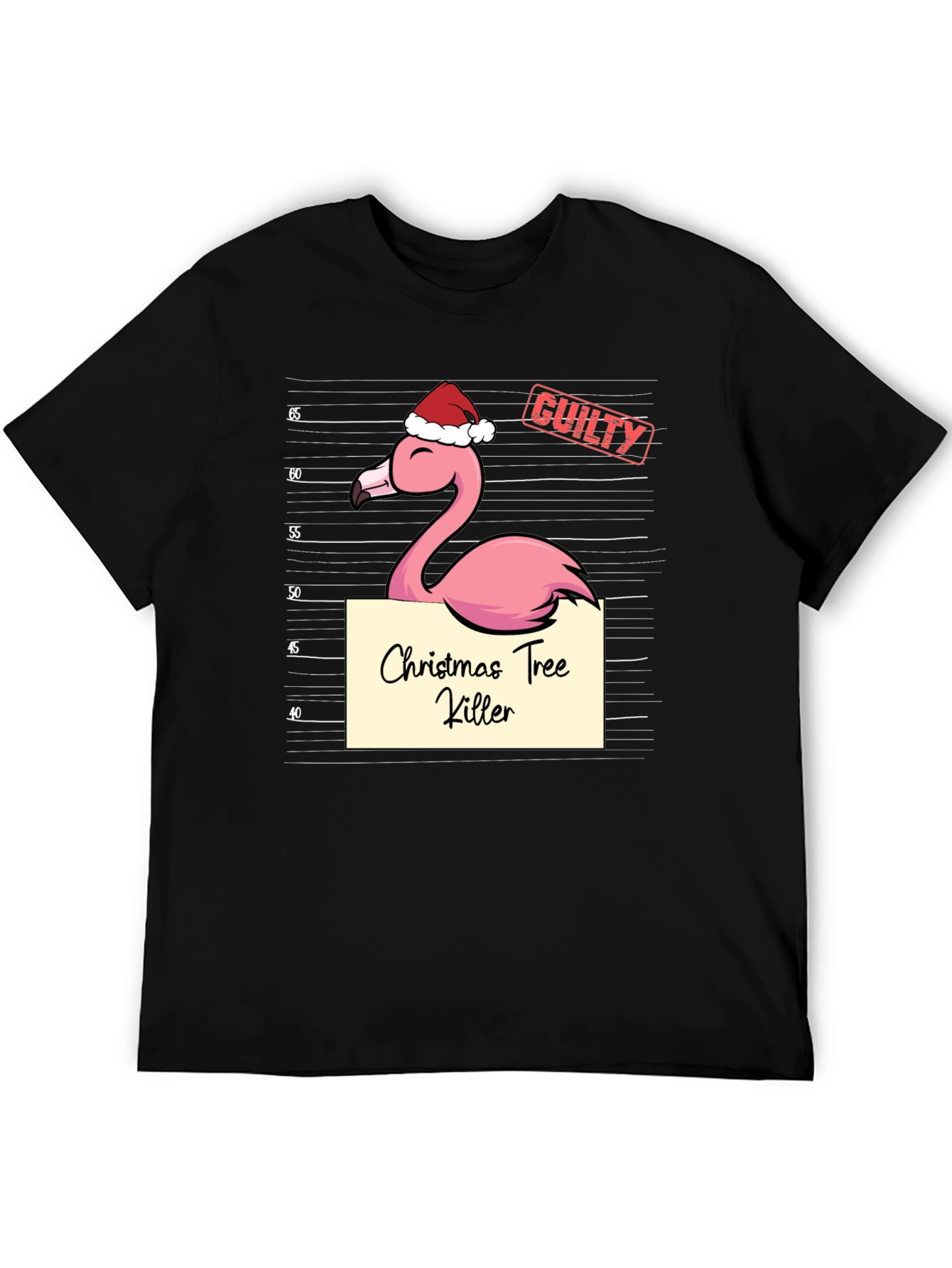 Christmas Tree Killer Flamingo Graphic Tee