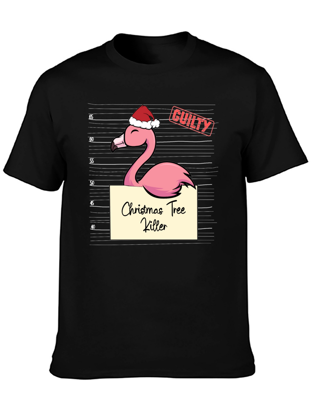 Christmas Tree Killer Flamingo Graphic Tee