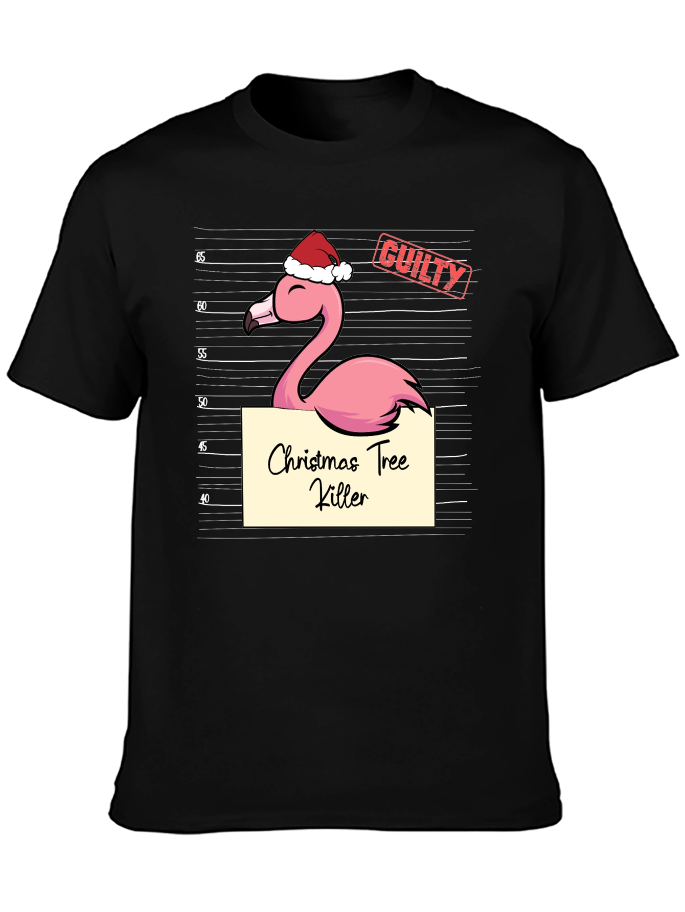 Christmas Tree Killer Flamingo Graphic Tee