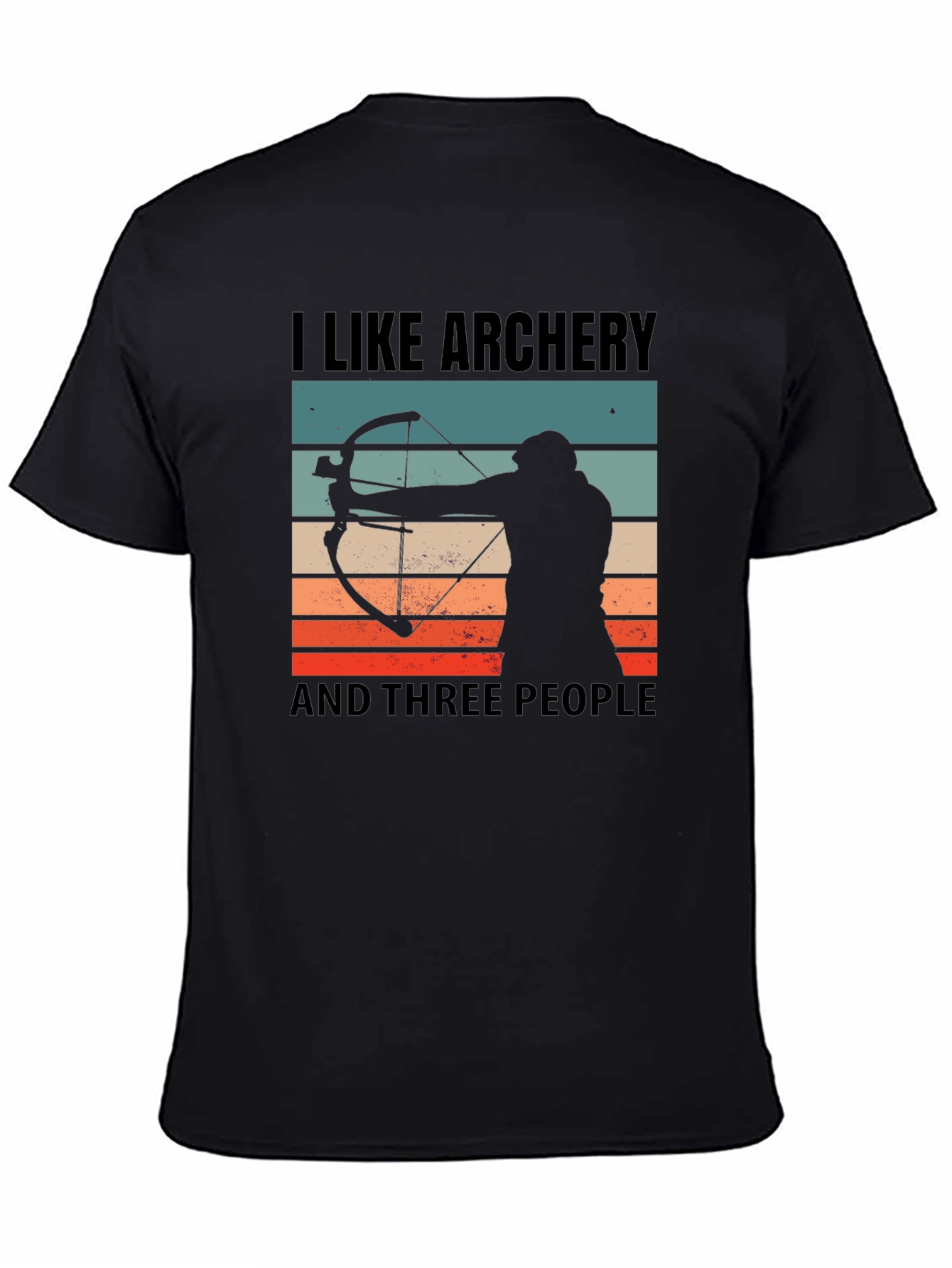 I Like Archery and Three People Black T-Shirt