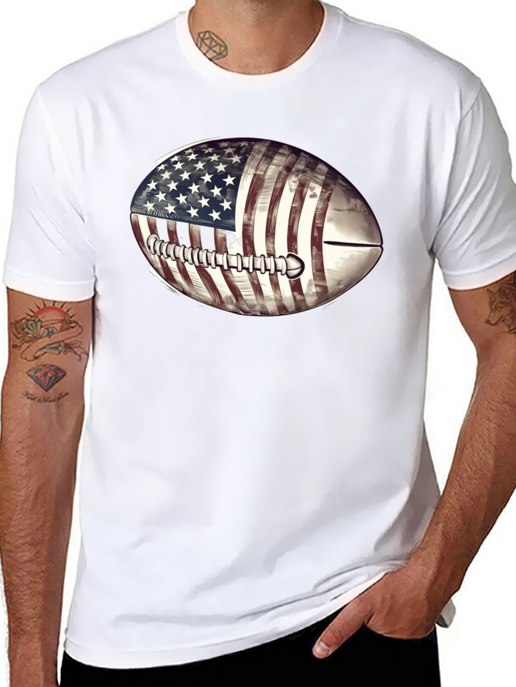 American Flag Football Graphic T-Shirt