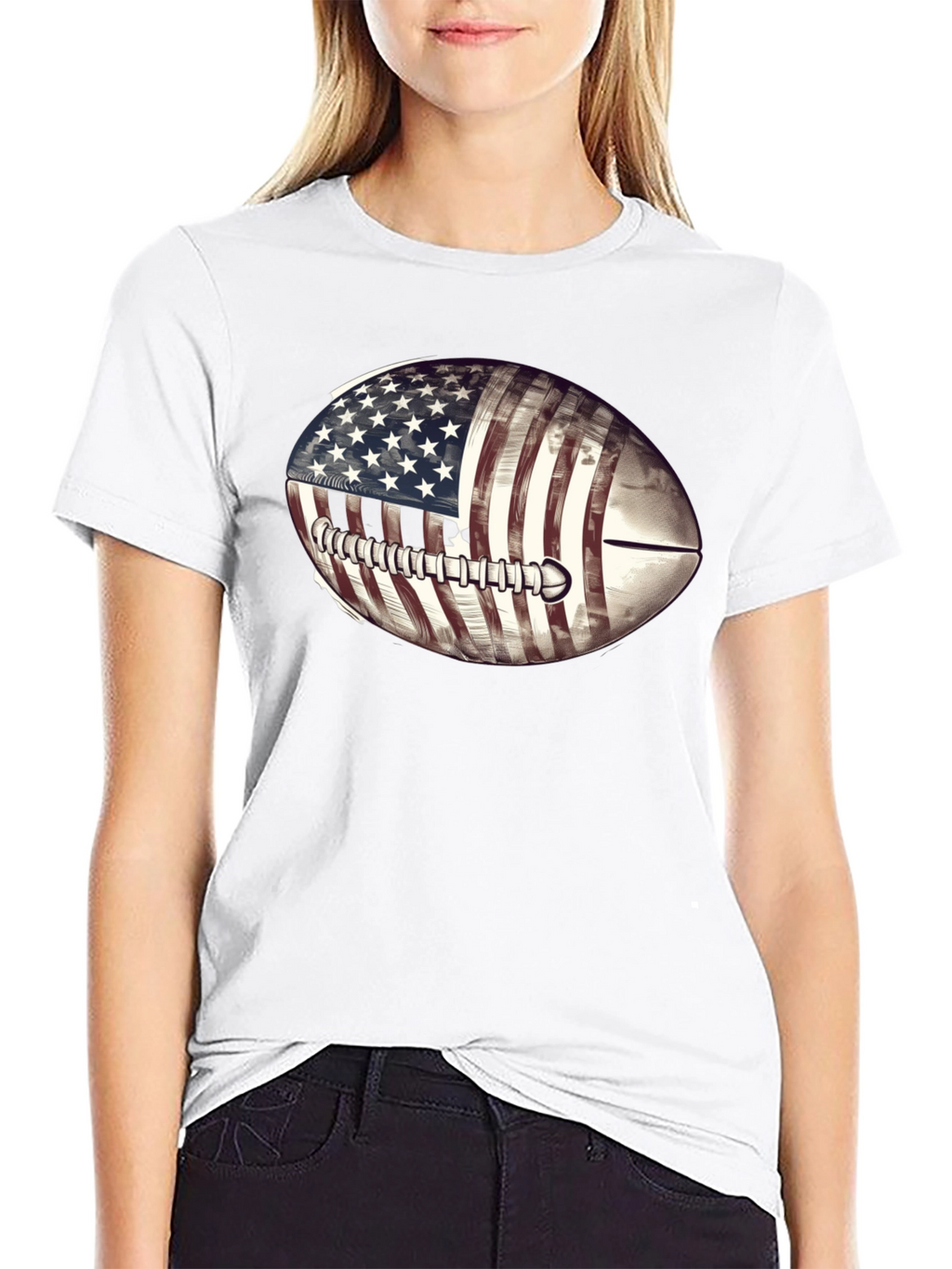 American Flag Football Graphic T-Shirt