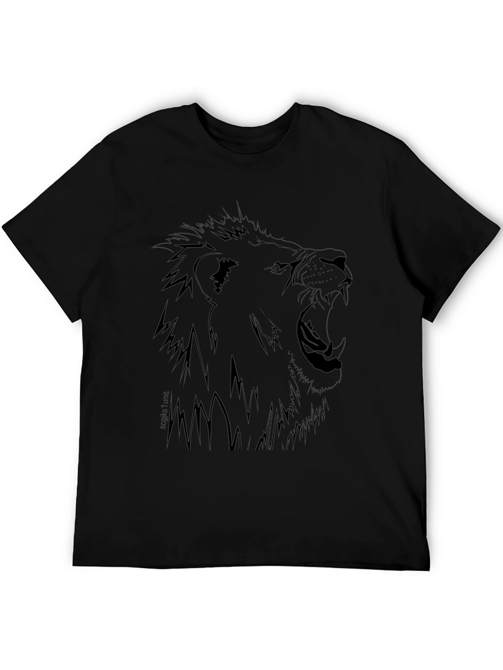 Lion Graphic Print Black T-Shirt