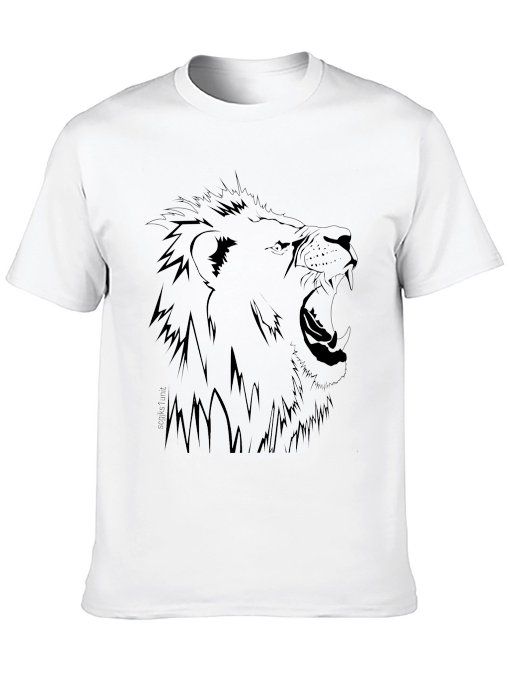 Lion Graphic Print Black T-Shirt