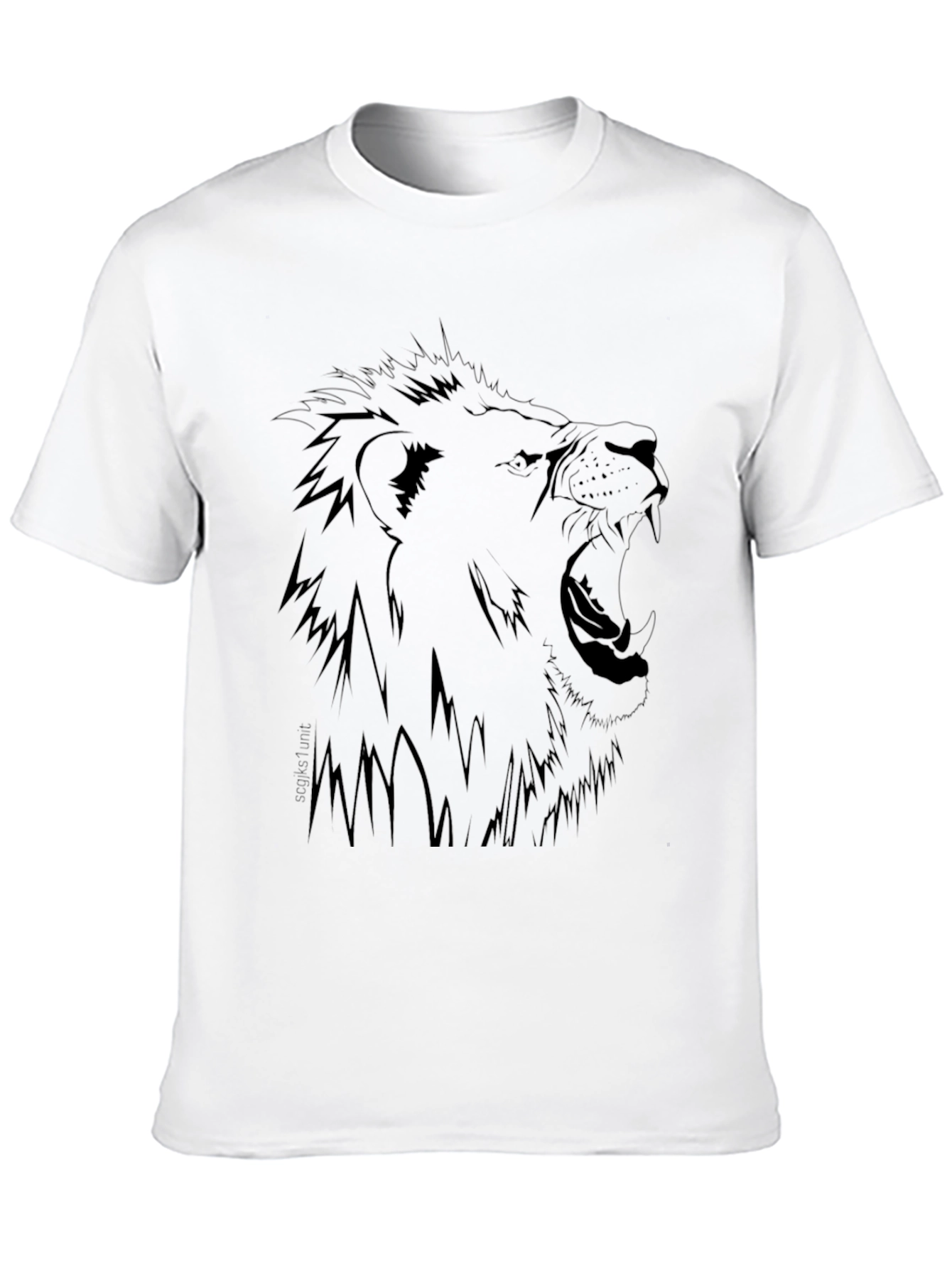 Lion Graphic Print Black T-Shirt