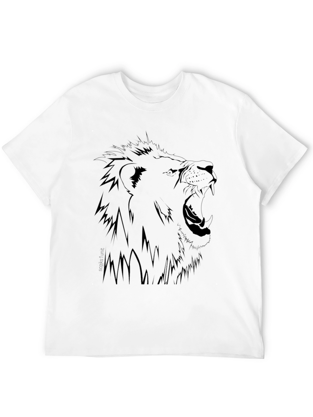 Lion Graphic Print Black T-Shirt