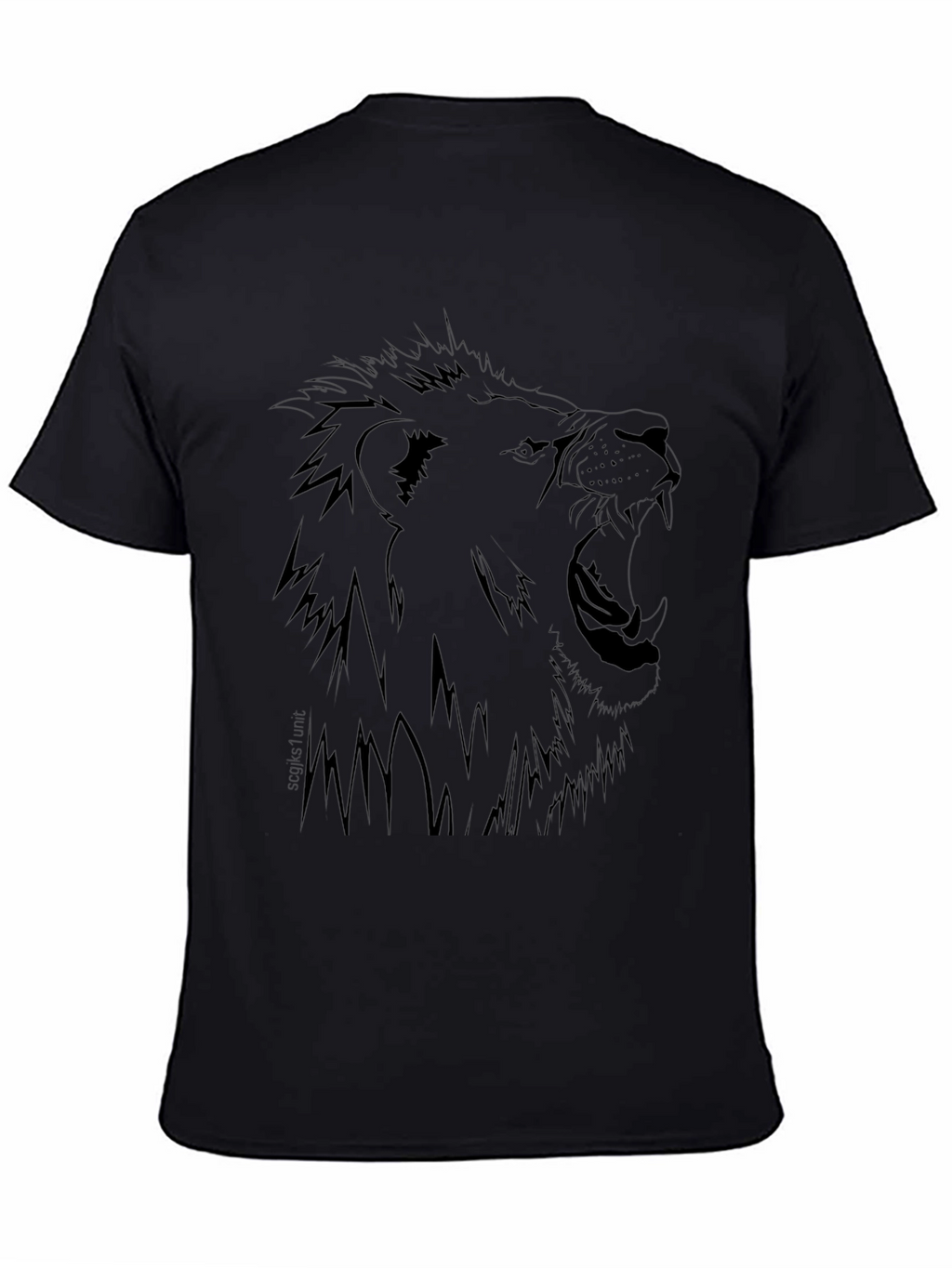 Lion Graphic Print Black T-Shirt
