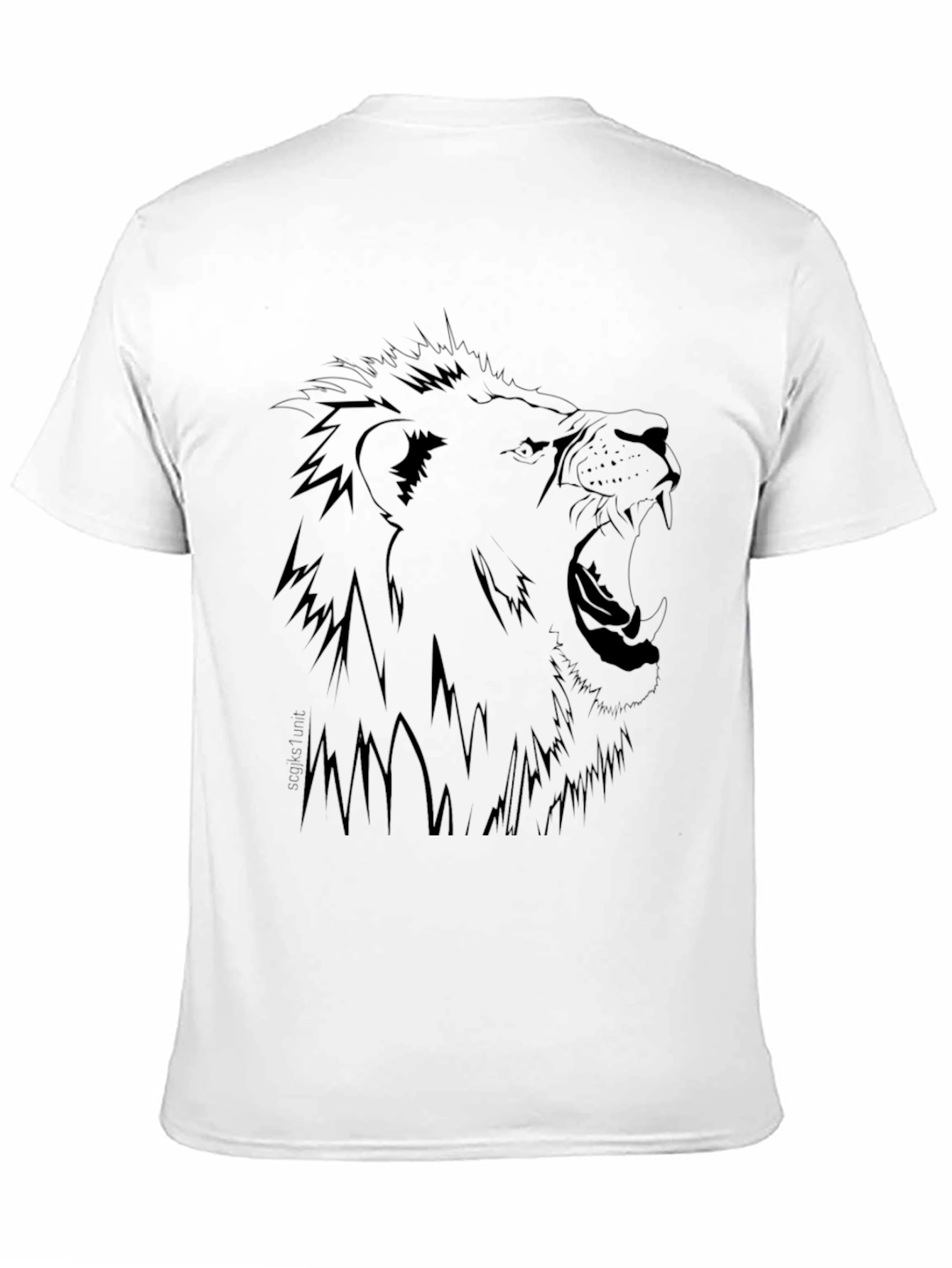 Lion Graphic Print Black T-Shirt