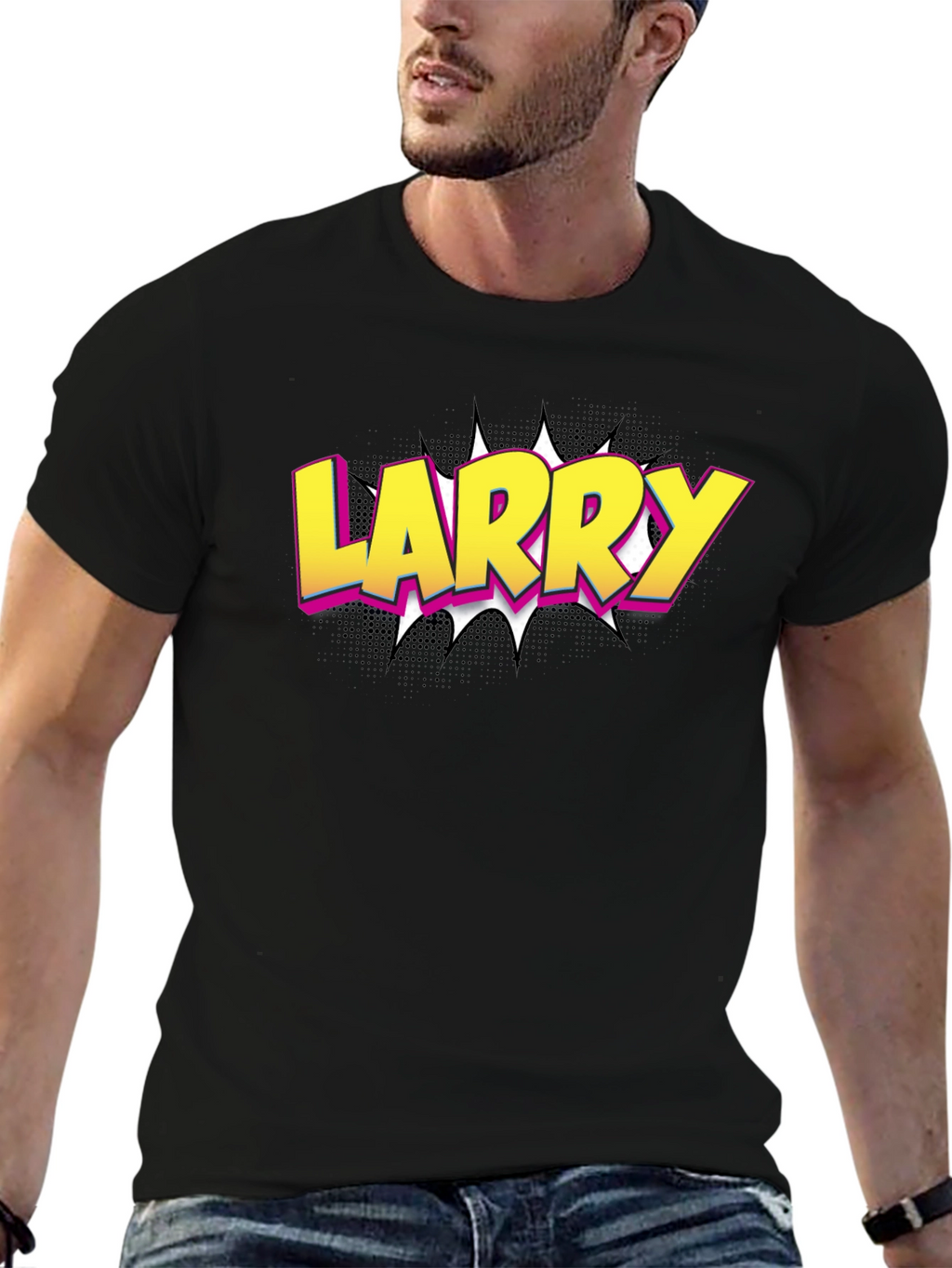 Larry Pop Art Black T-Shirt