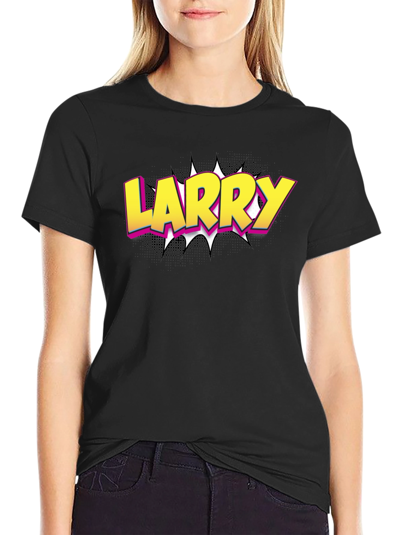Larry Pop Art Black T-Shirt