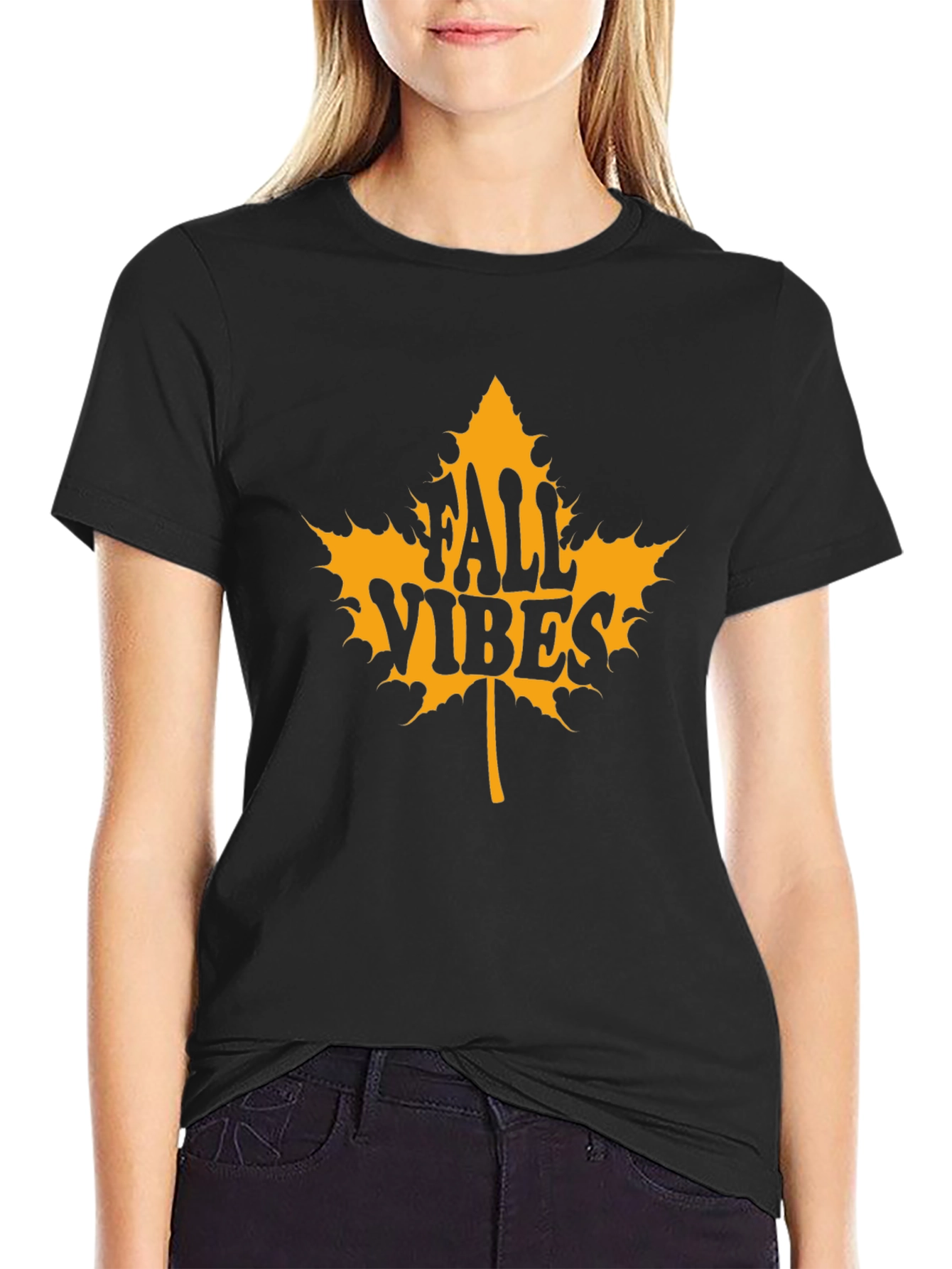 Fall Vibes Graphic Tee - Maple Leaf Design