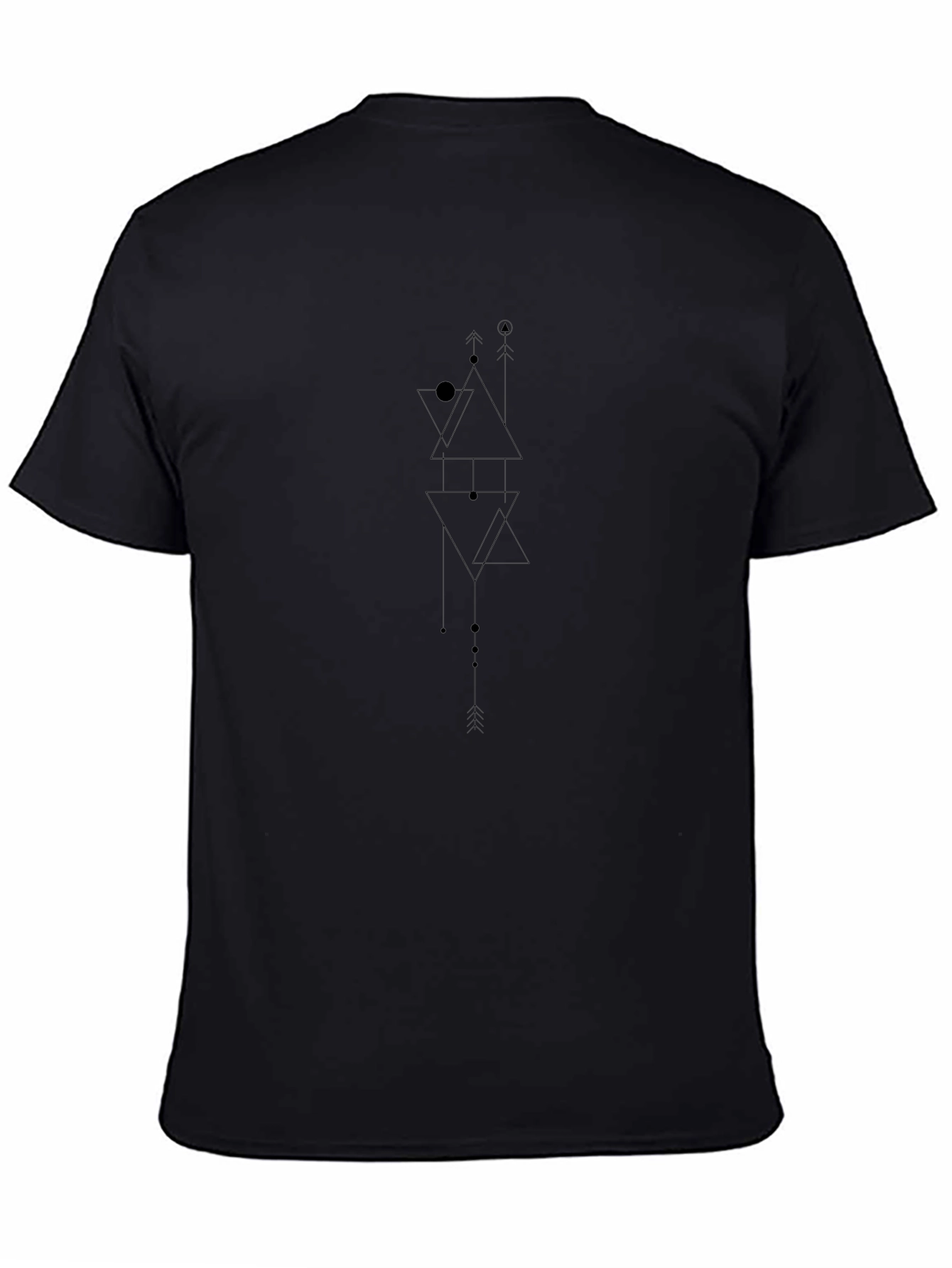 Geometric Graphic Black T-Shirt - Modern Minimalist Design