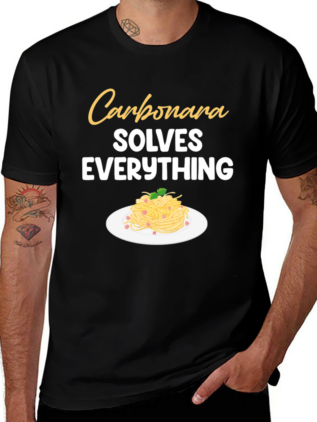 Carbonara Solves Everything Graphic T-Shirt
