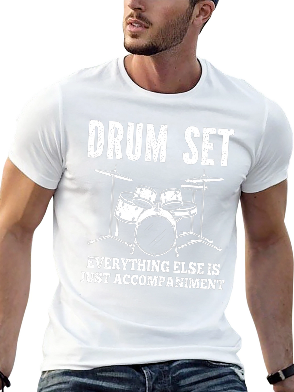 Drum Set Accompaniment Graphic Tee - Black
