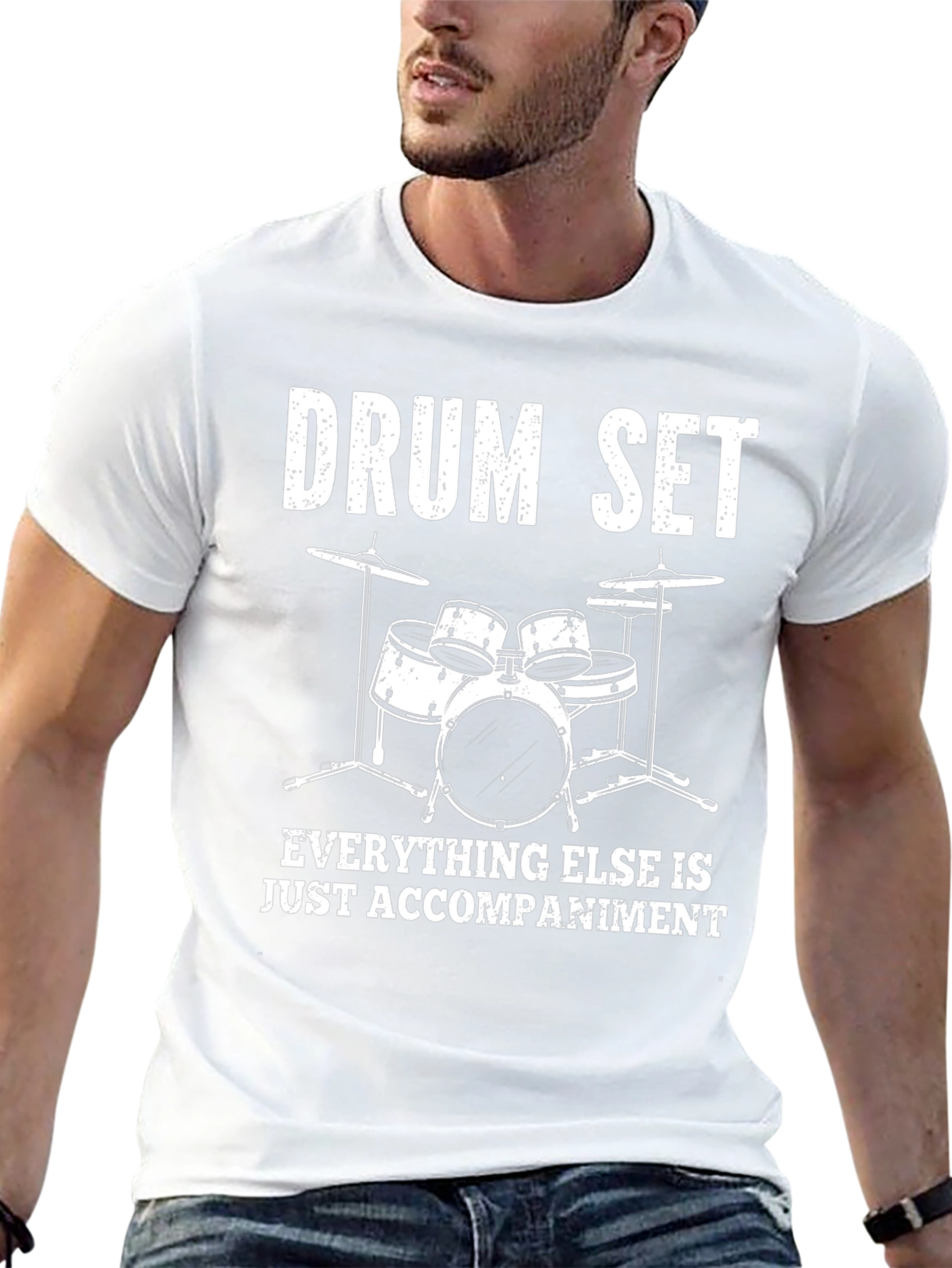 Drum Set Accompaniment Graphic Tee - Black