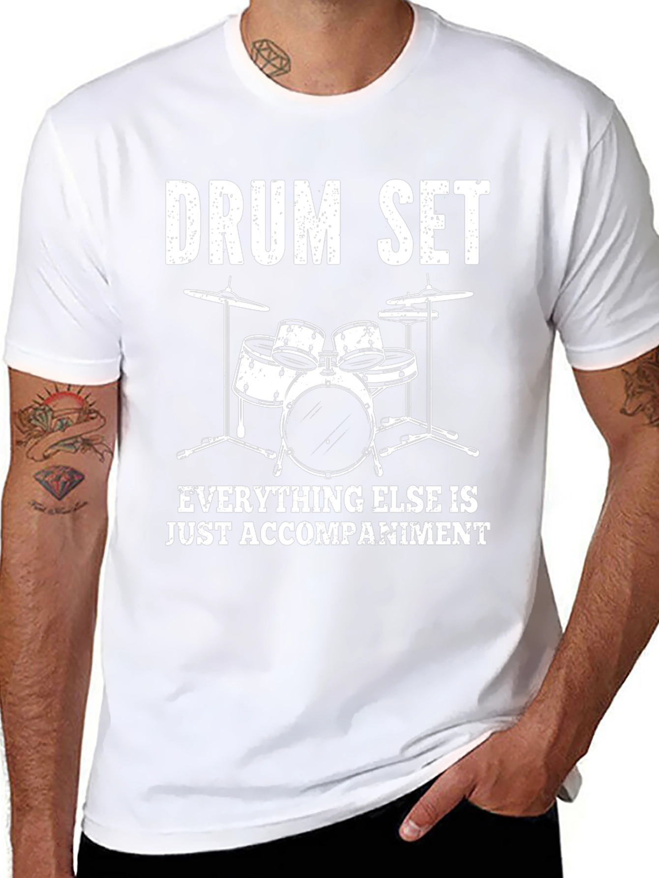 Drum Set Accompaniment Graphic Tee - Black