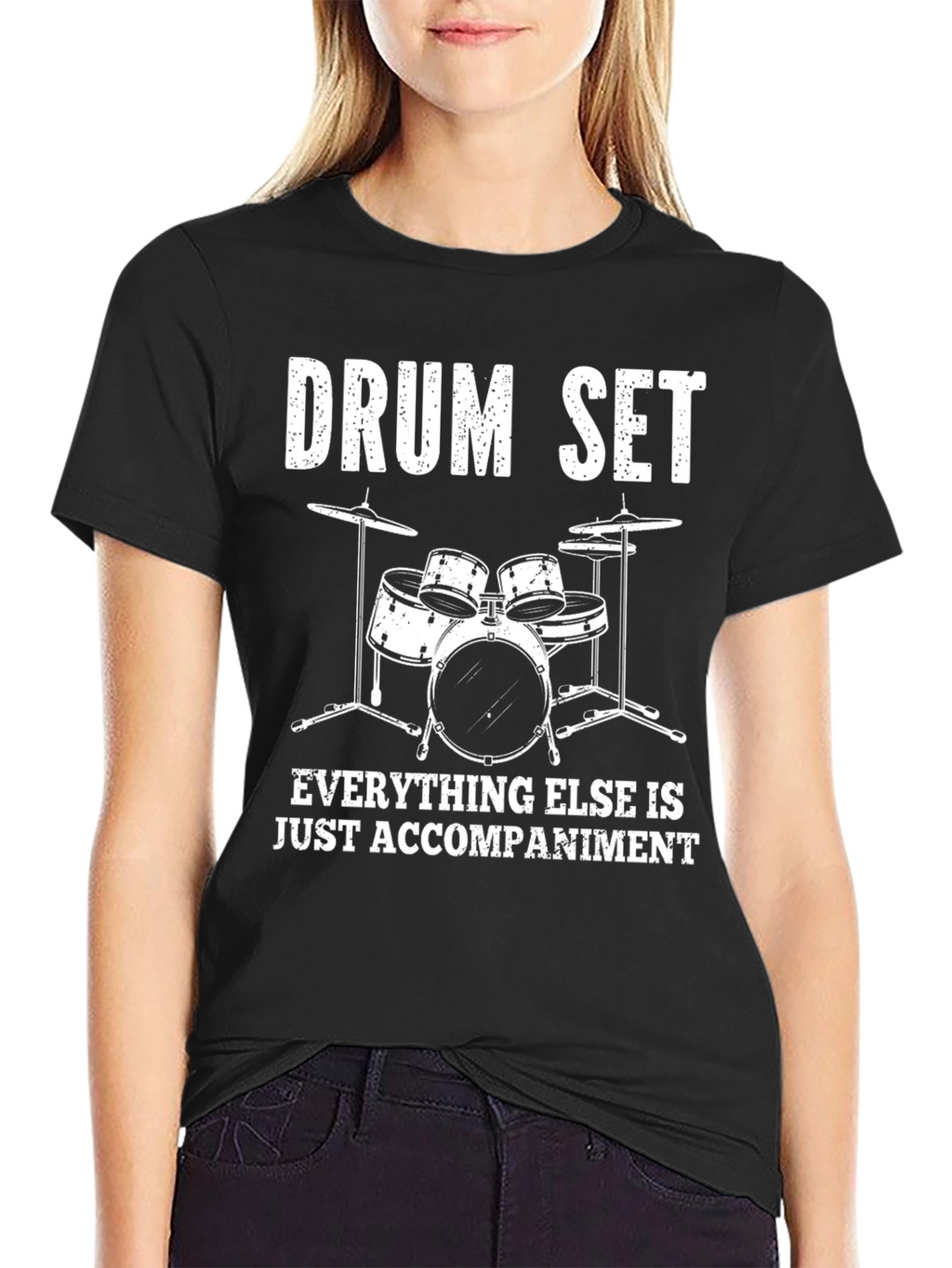 Drum Set Accompaniment Graphic Tee - Black