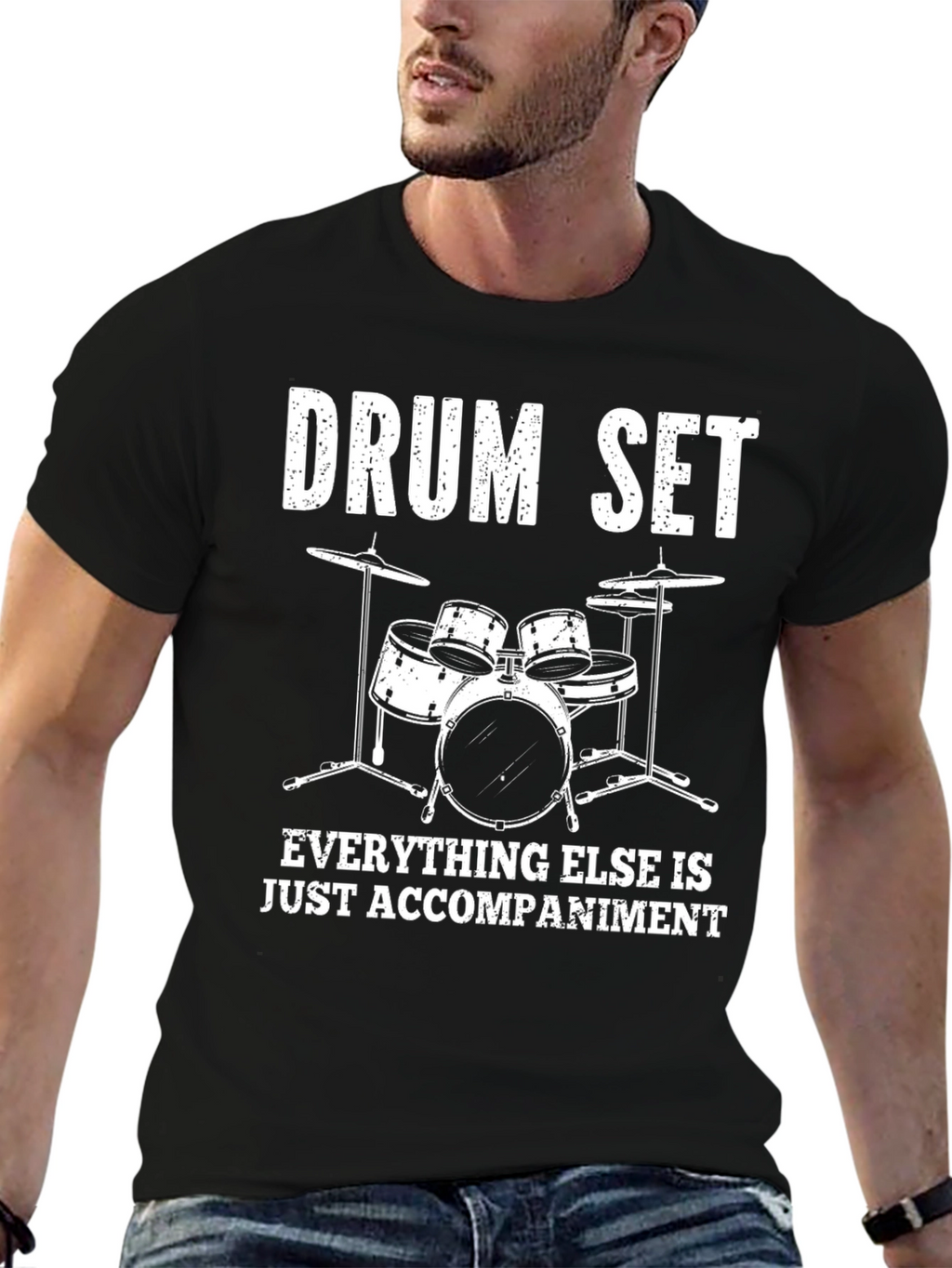 Drum Set Accompaniment Graphic Tee - Black