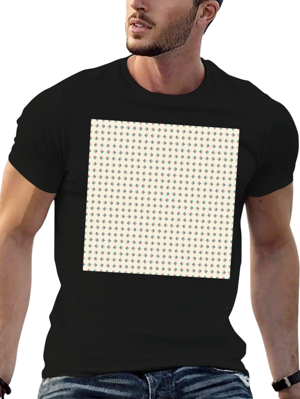 Modern Pattern Black T-Shirt