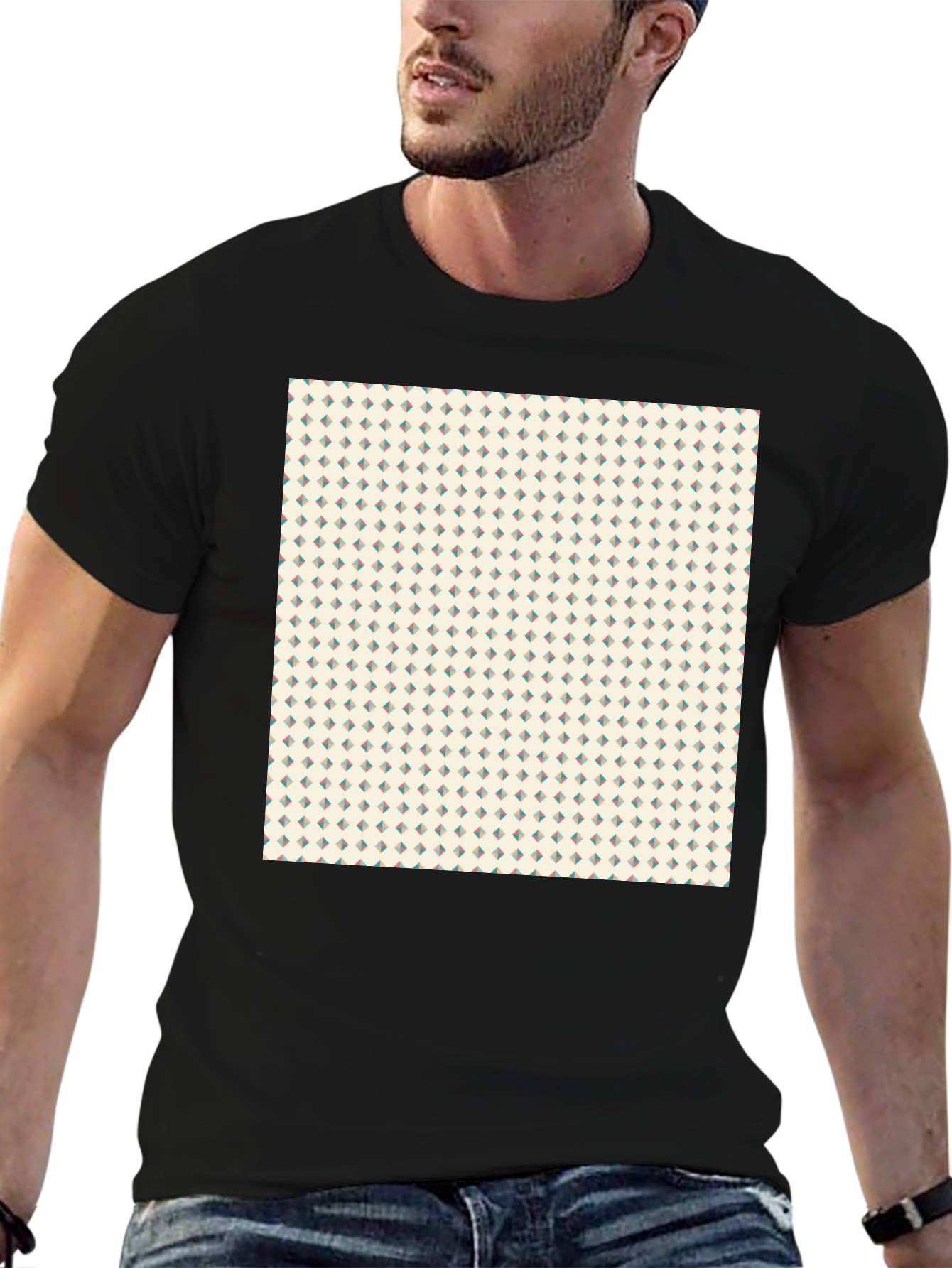 Modern Pattern Black T-Shirt