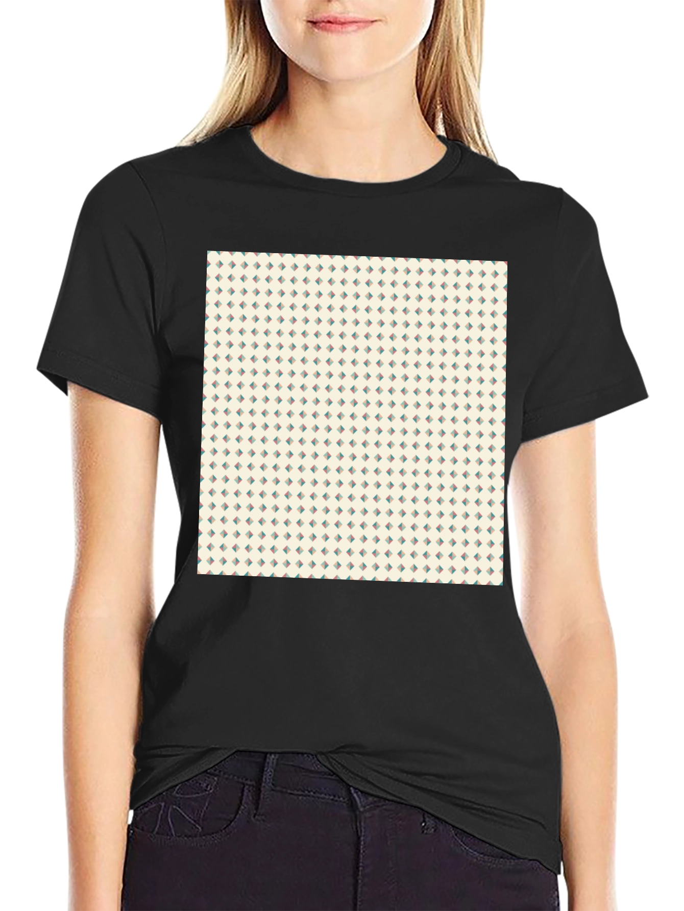 Modern Pattern Black T-Shirt