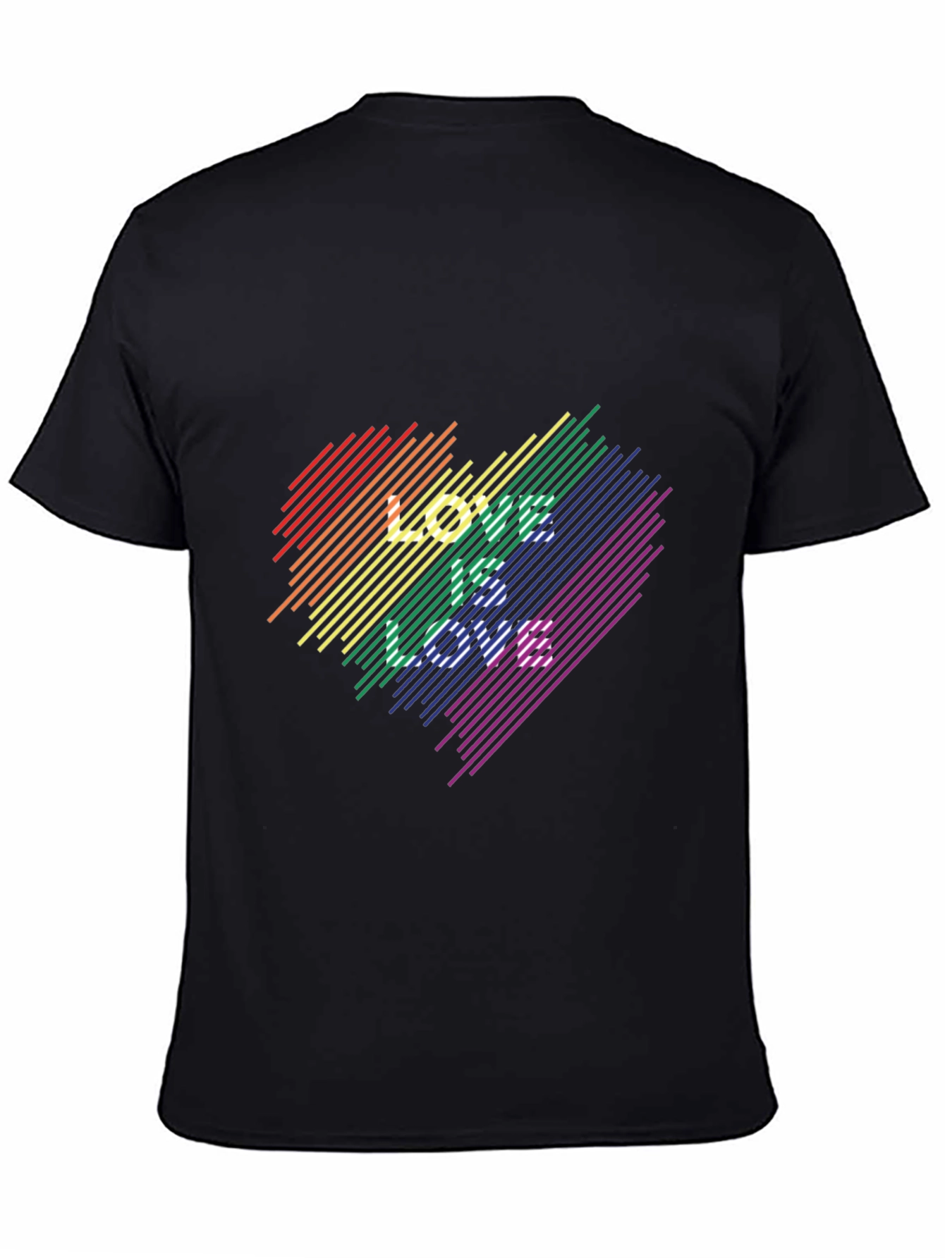 Love Is Love Rainbow Heart Graphic Tee - Black