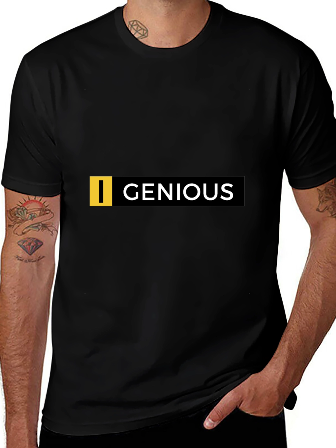 Genious Graphic Tee - Black Cotton Blend