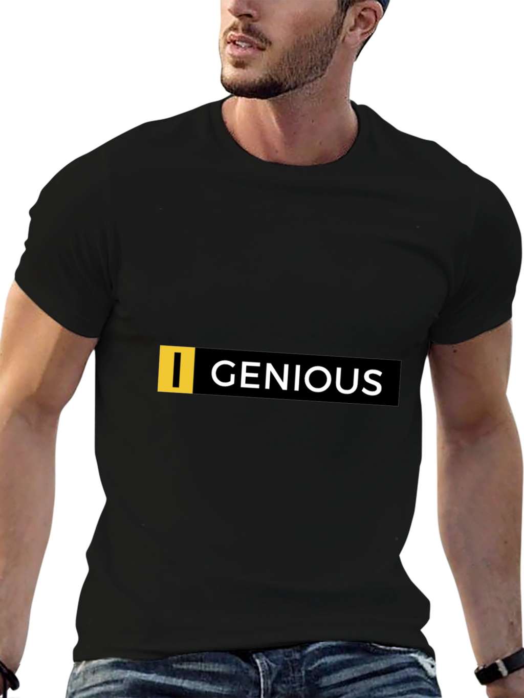 Genious Graphic Tee - Black Cotton Blend