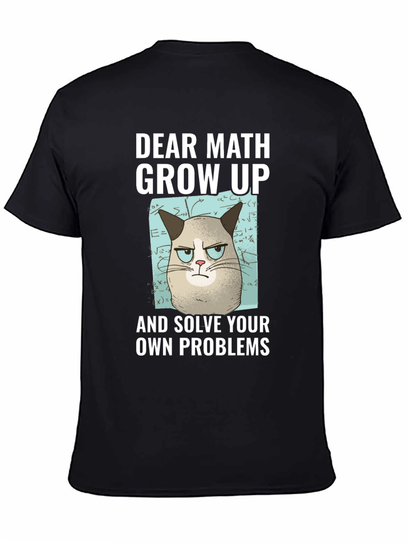 Dear Math Grow Up T-Shirt Grumpy Cat Funny Tee