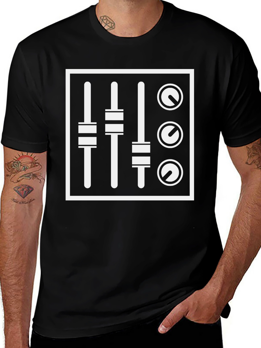 DJ Mixer Graphic T-Shirt - Black