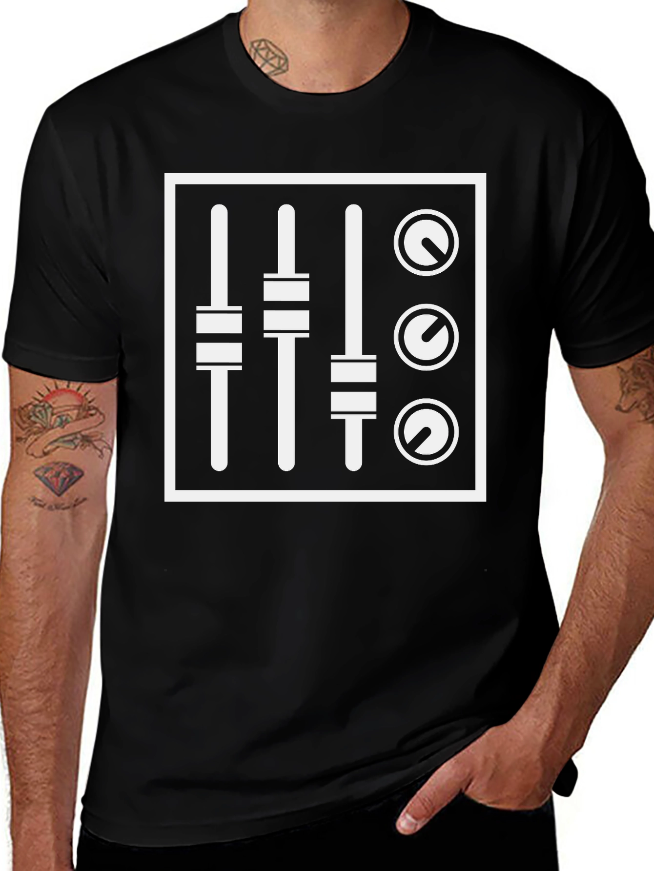DJ Mixer Graphic T-Shirt - Black
