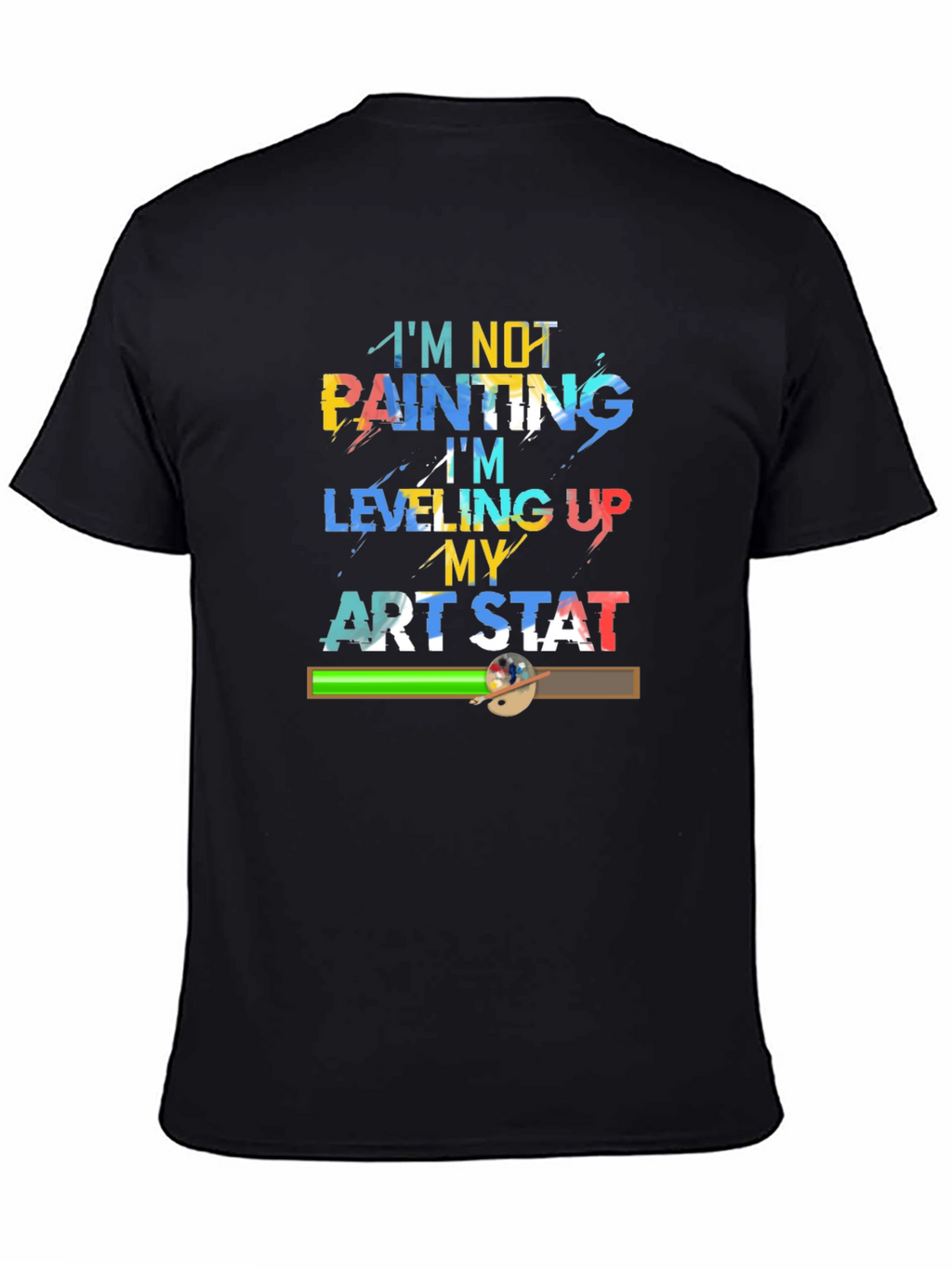Leveling Up Art Stat Black T-Shirt