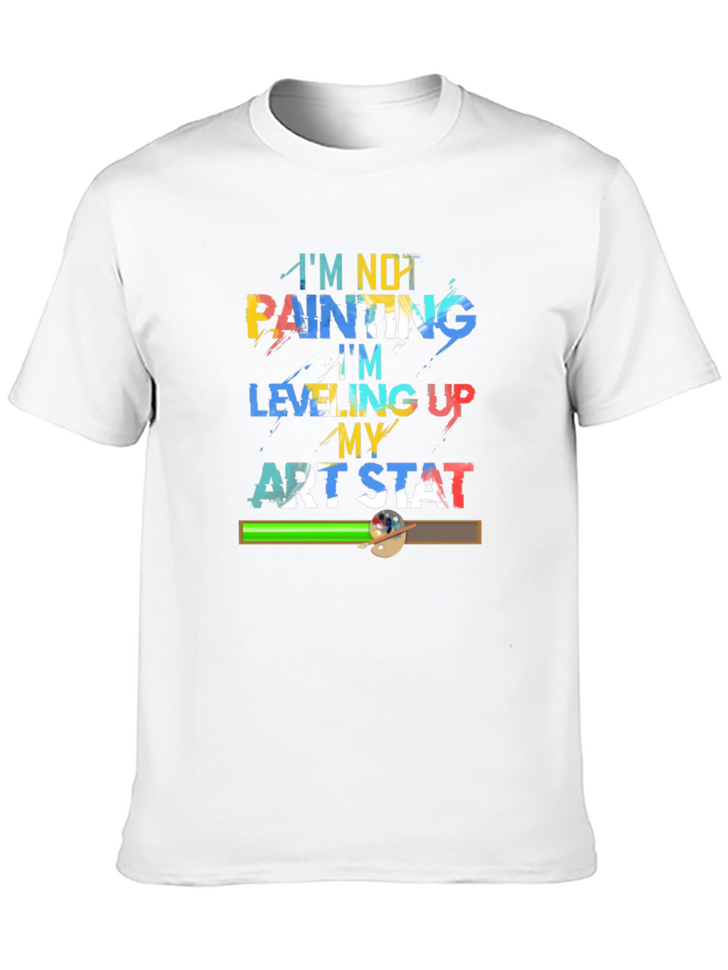 Leveling Up Art Stat Black T-Shirt