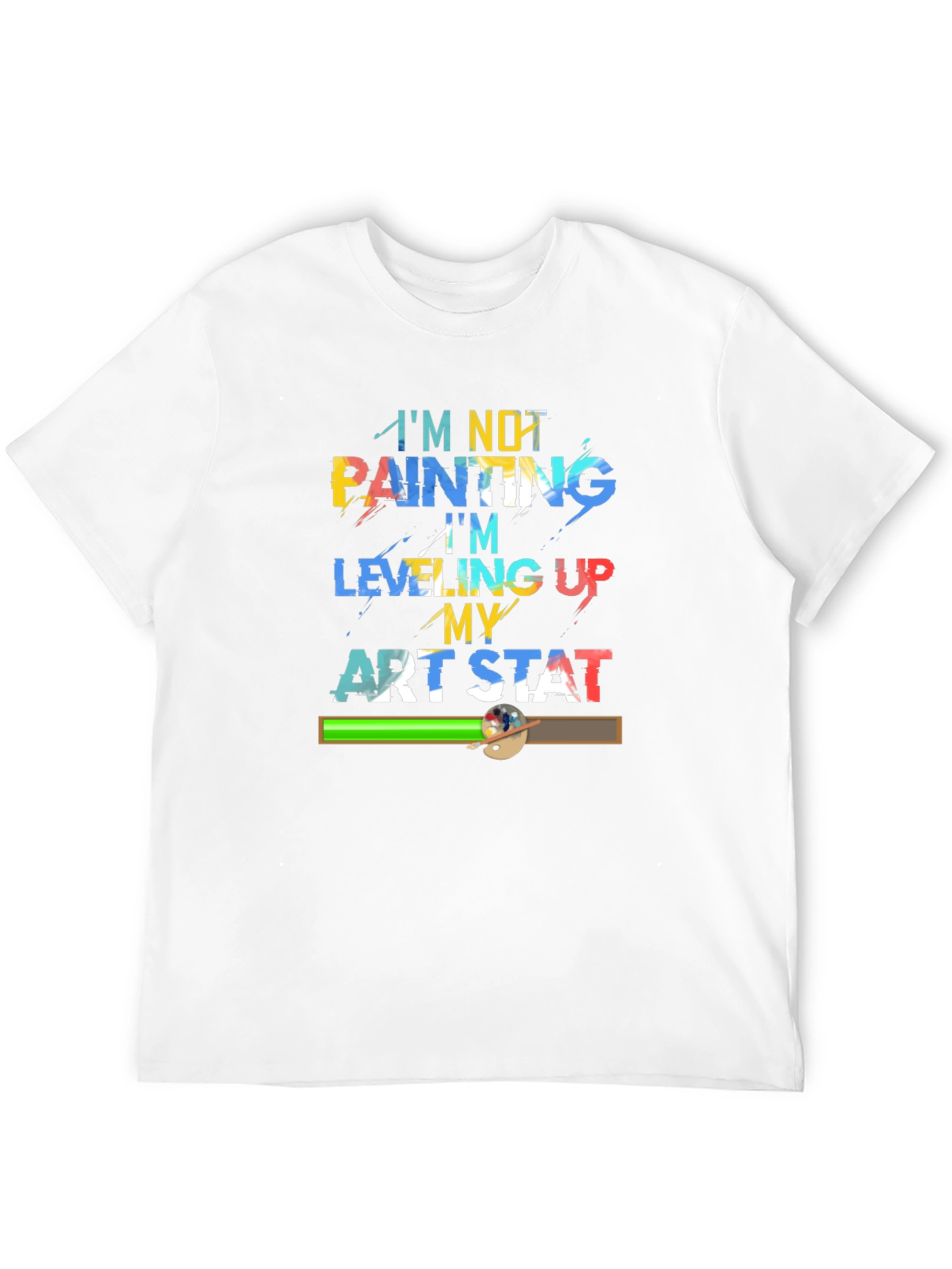 Leveling Up Art Stat Black T-Shirt