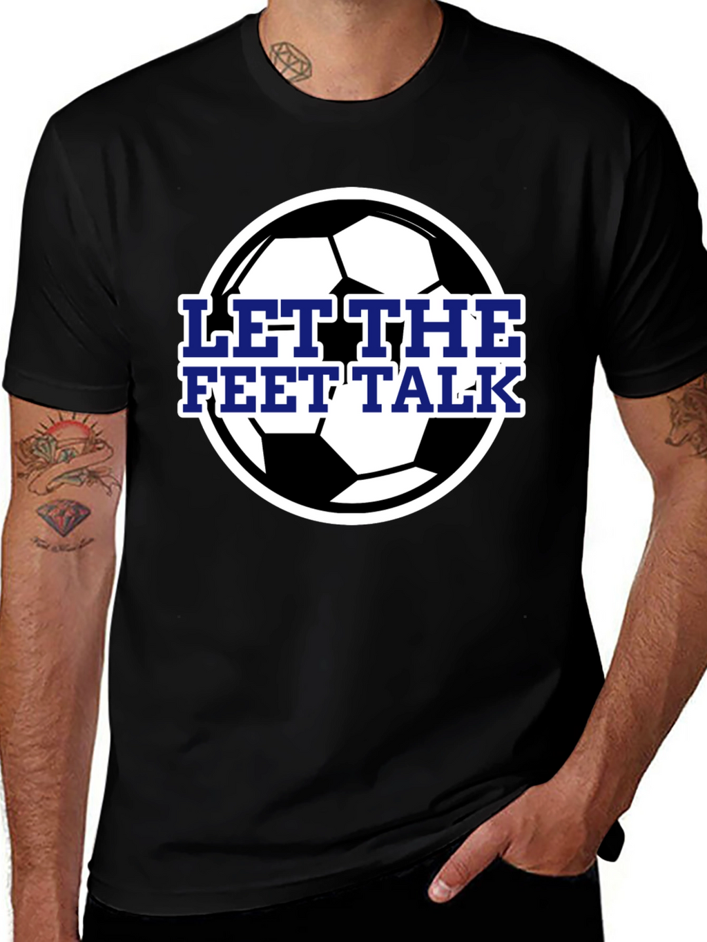 Let The Feet Talk Soccer Ball T-Shirt