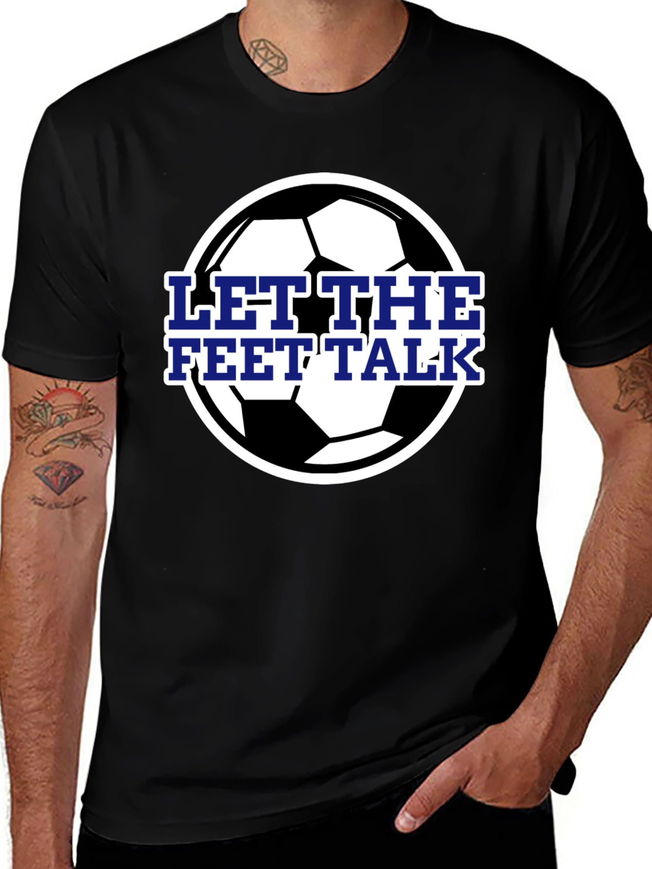 Let The Feet Talk Soccer Ball T-Shirt