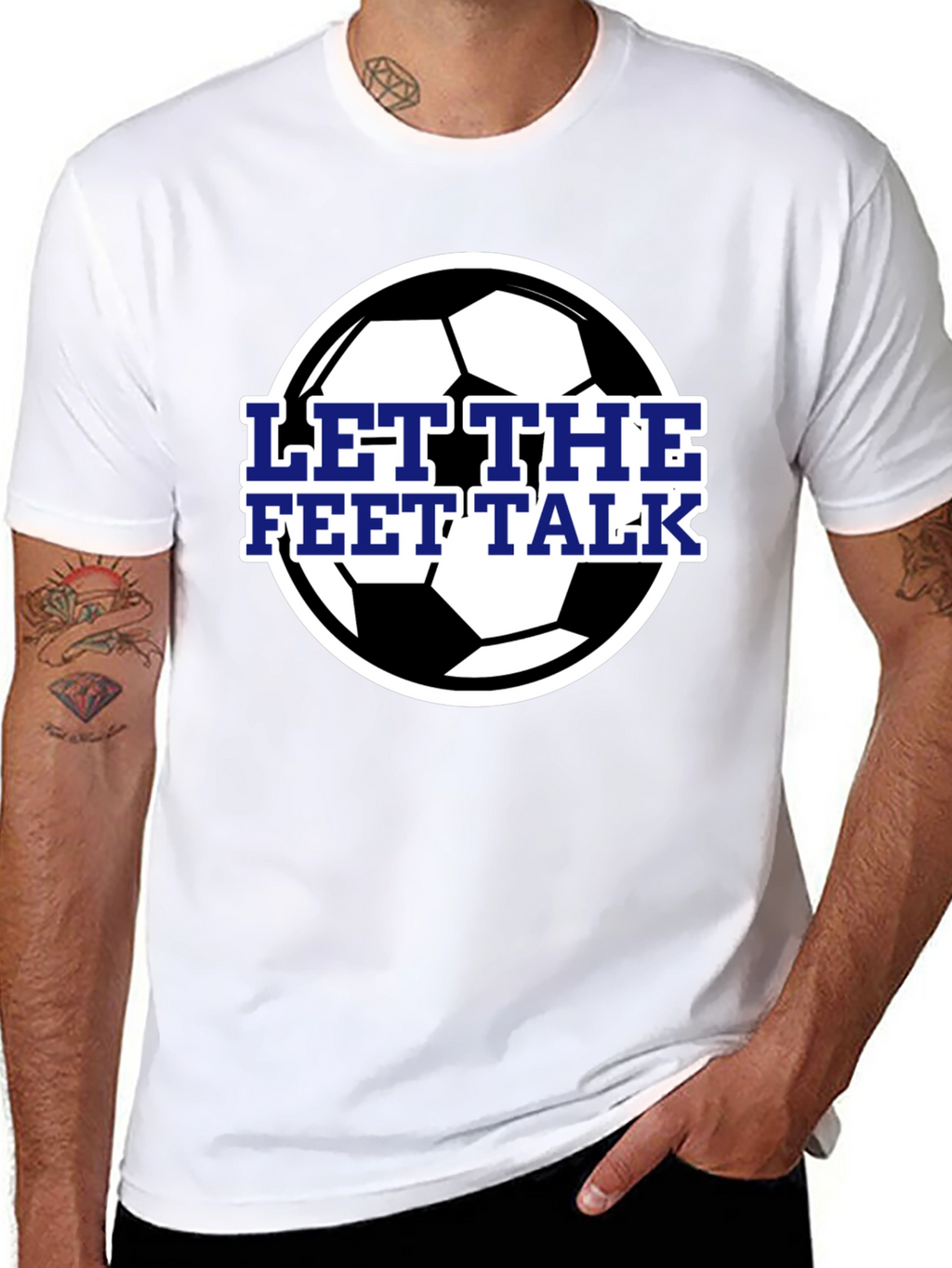 Let The Feet Talk Soccer Ball T-Shirt