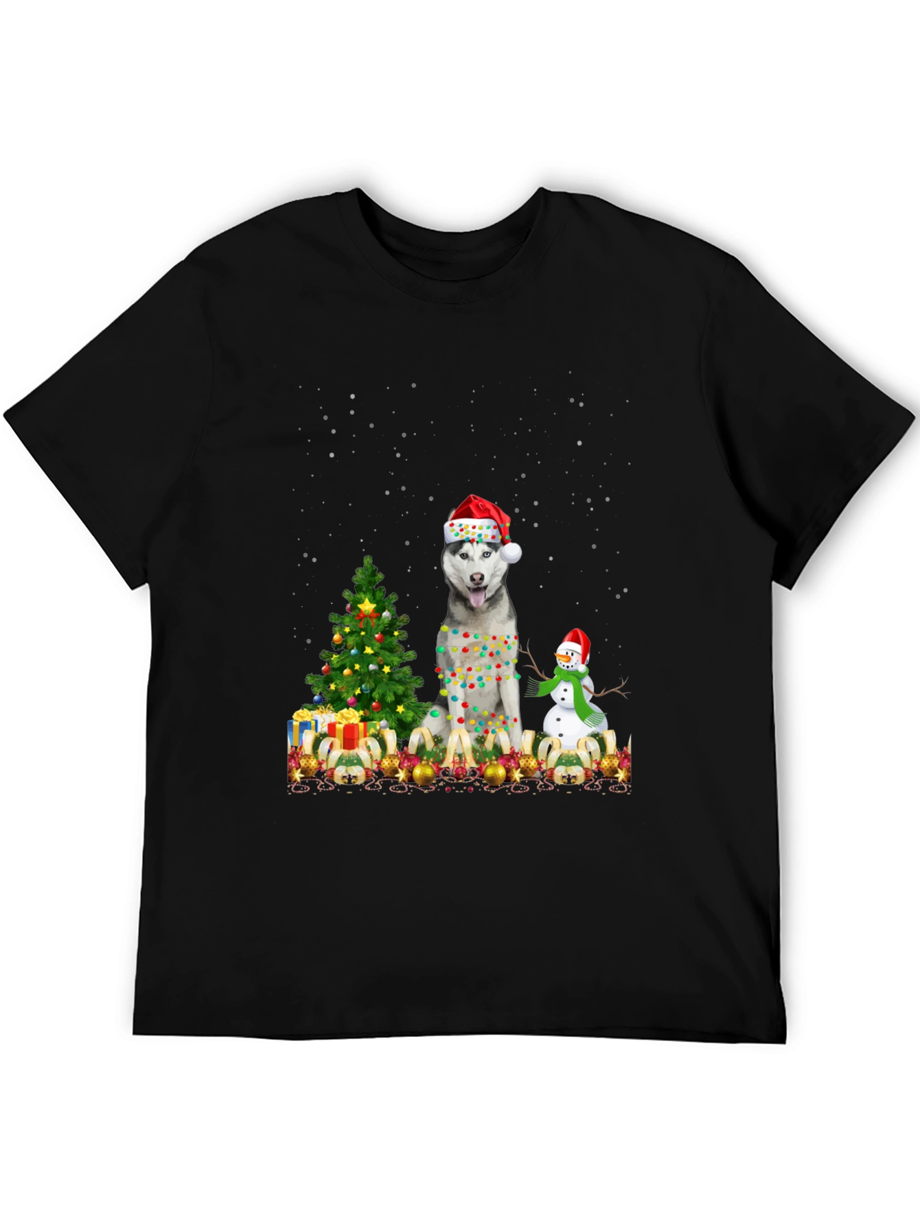Husky Christmas Tree T-Shirt - Holiday Dog Tee