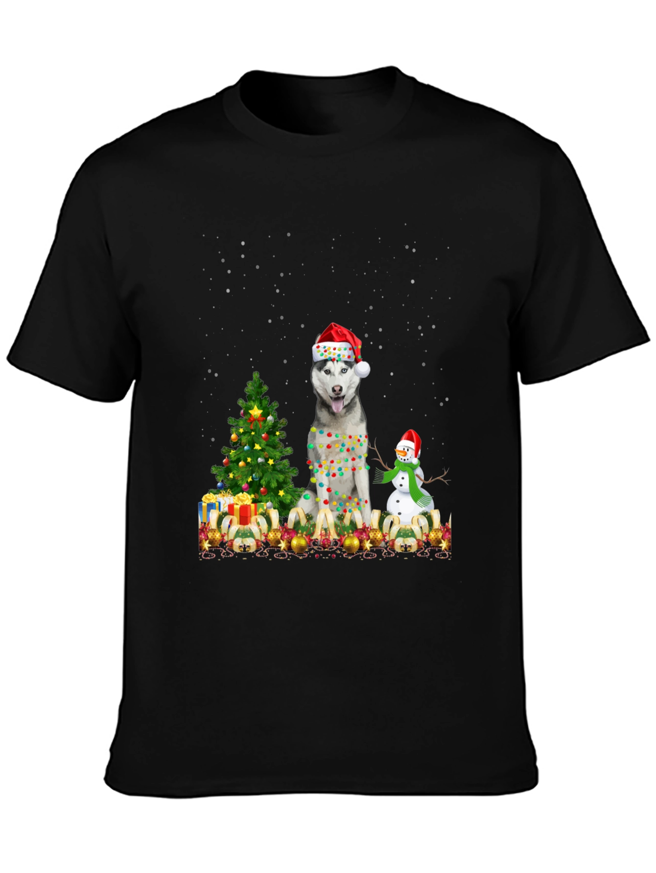 Husky Christmas Tree T-Shirt - Holiday Dog Tee