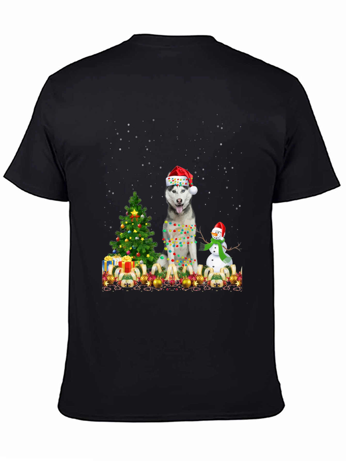 Husky Christmas Tree T-Shirt - Holiday Dog Tee