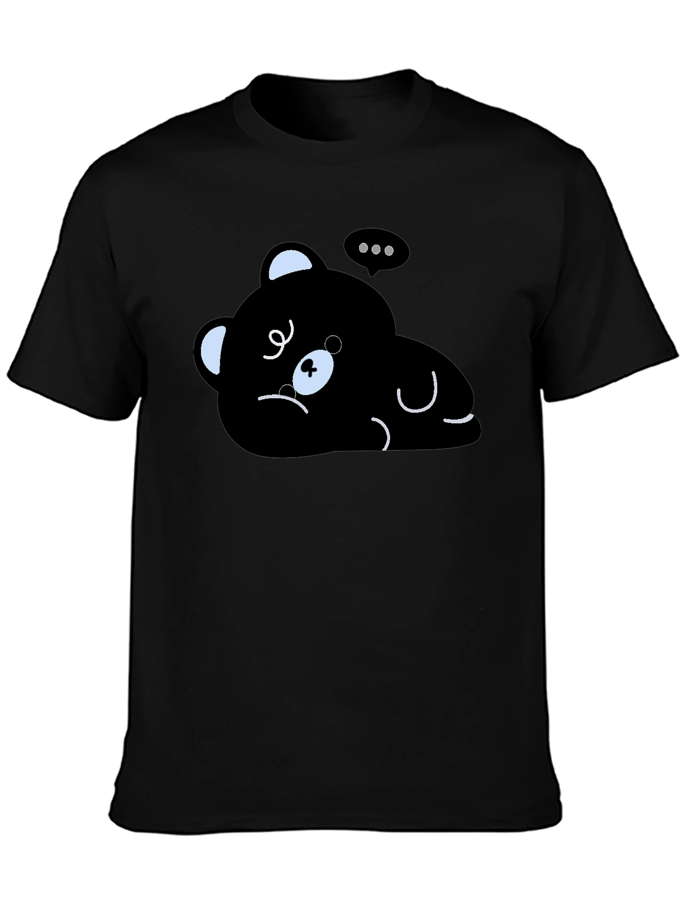 Lazy Bear Graphic Tee - Black Cotton T-Shirt
