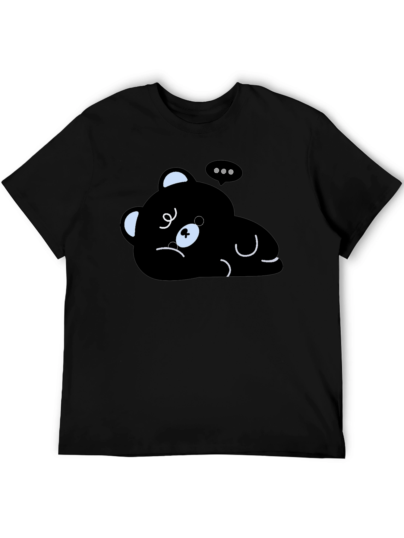 Lazy Bear Graphic Tee - Black Cotton T-Shirt