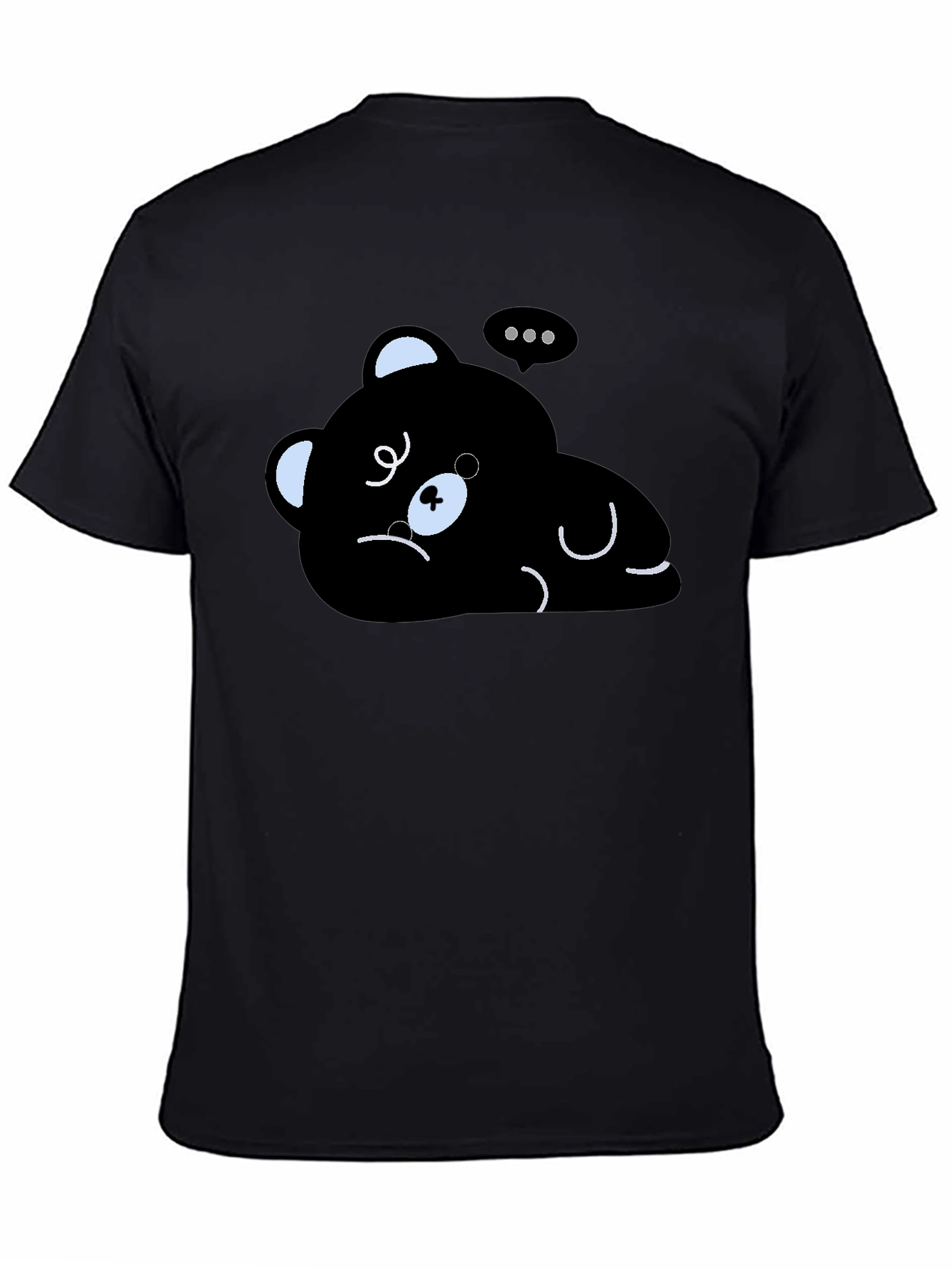 Lazy Bear Graphic Tee - Black Cotton T-Shirt