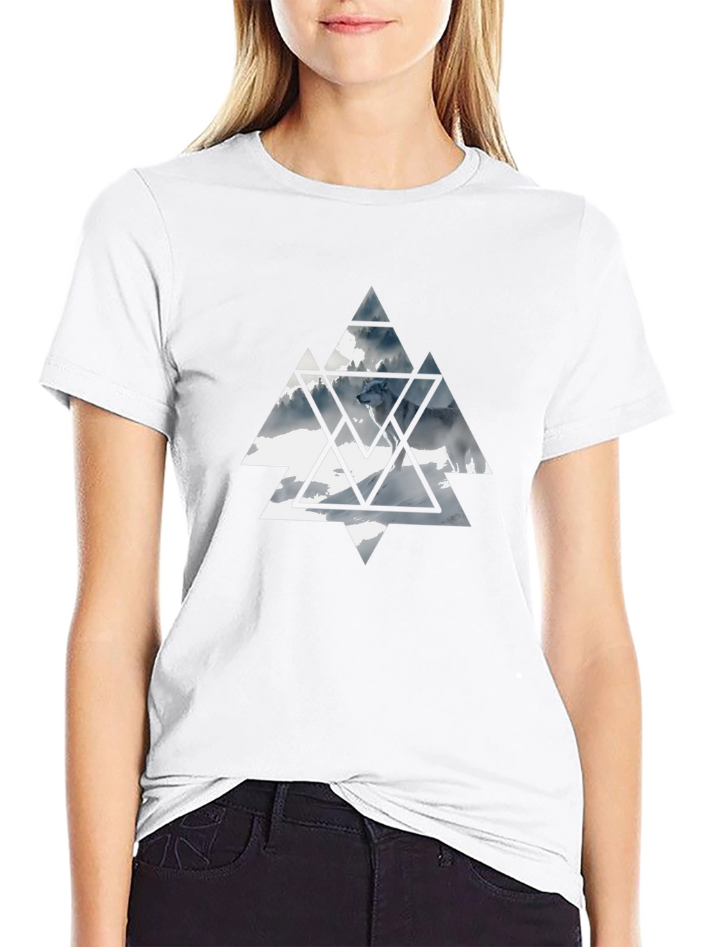 Geometric Wolf Graphic Tee