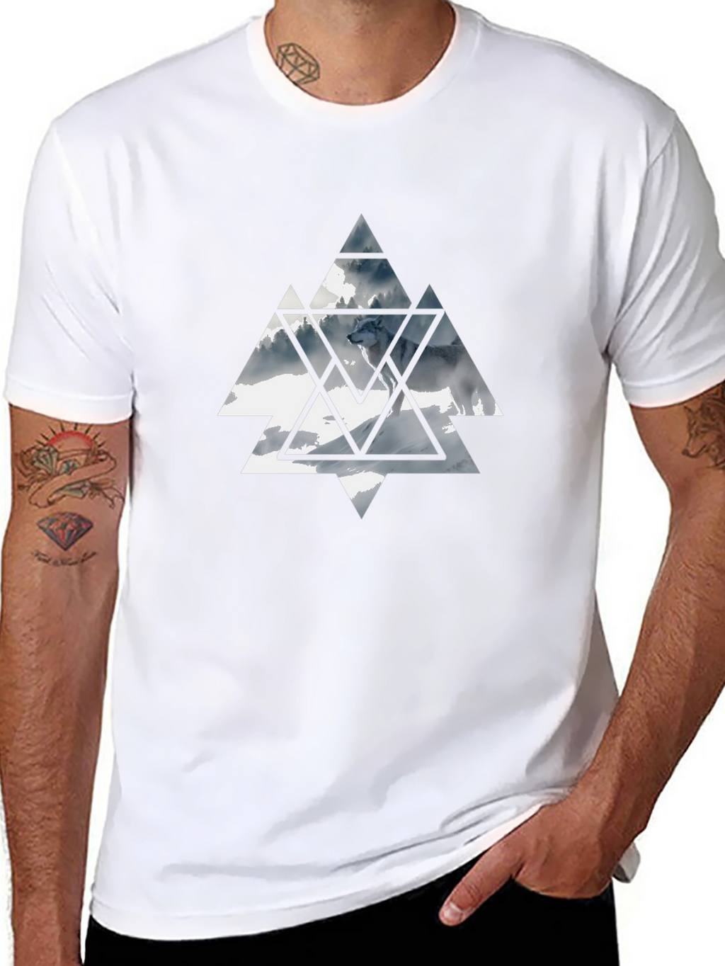 Geometric Wolf Graphic Tee