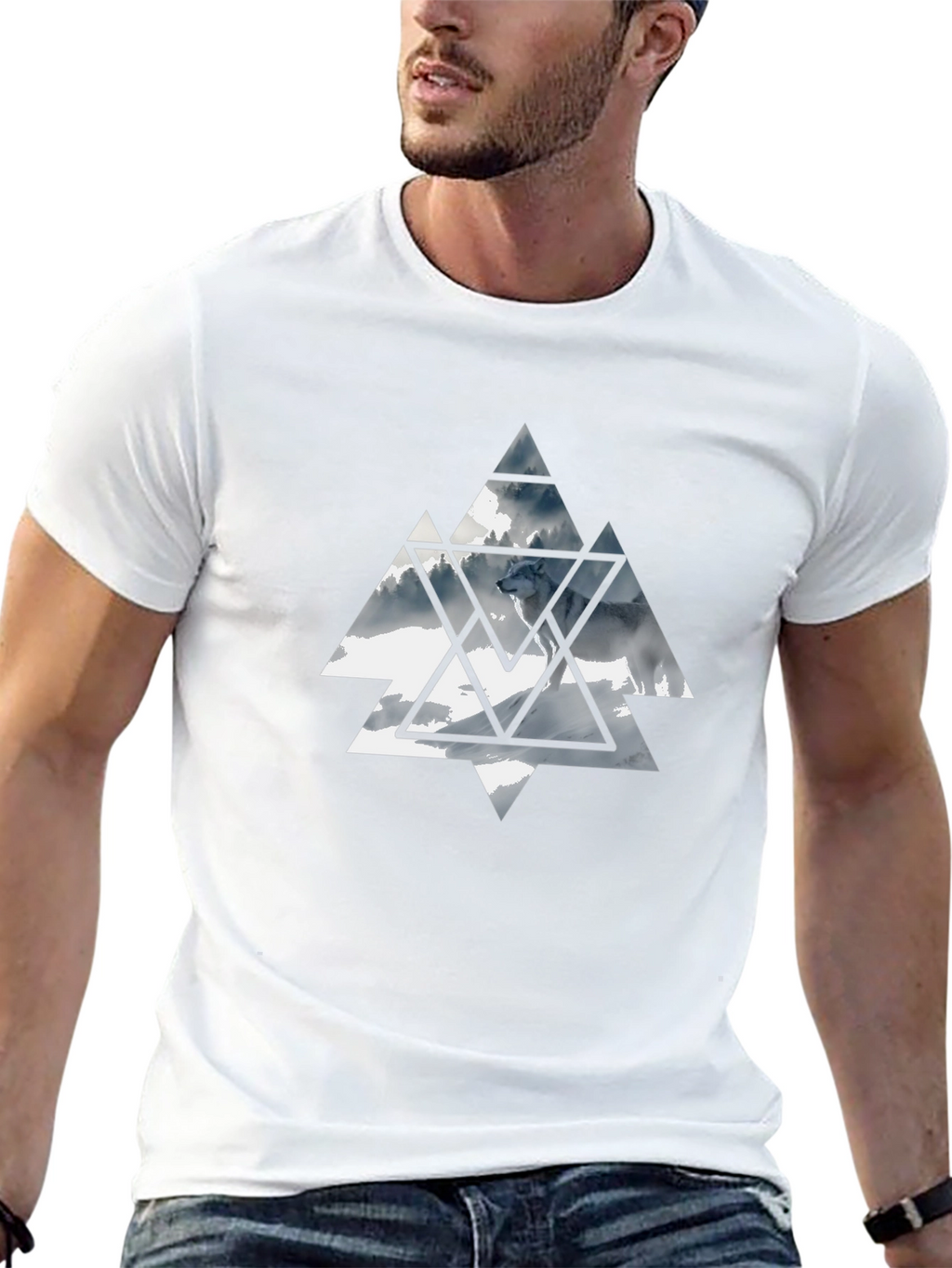 Geometric Wolf Graphic Tee