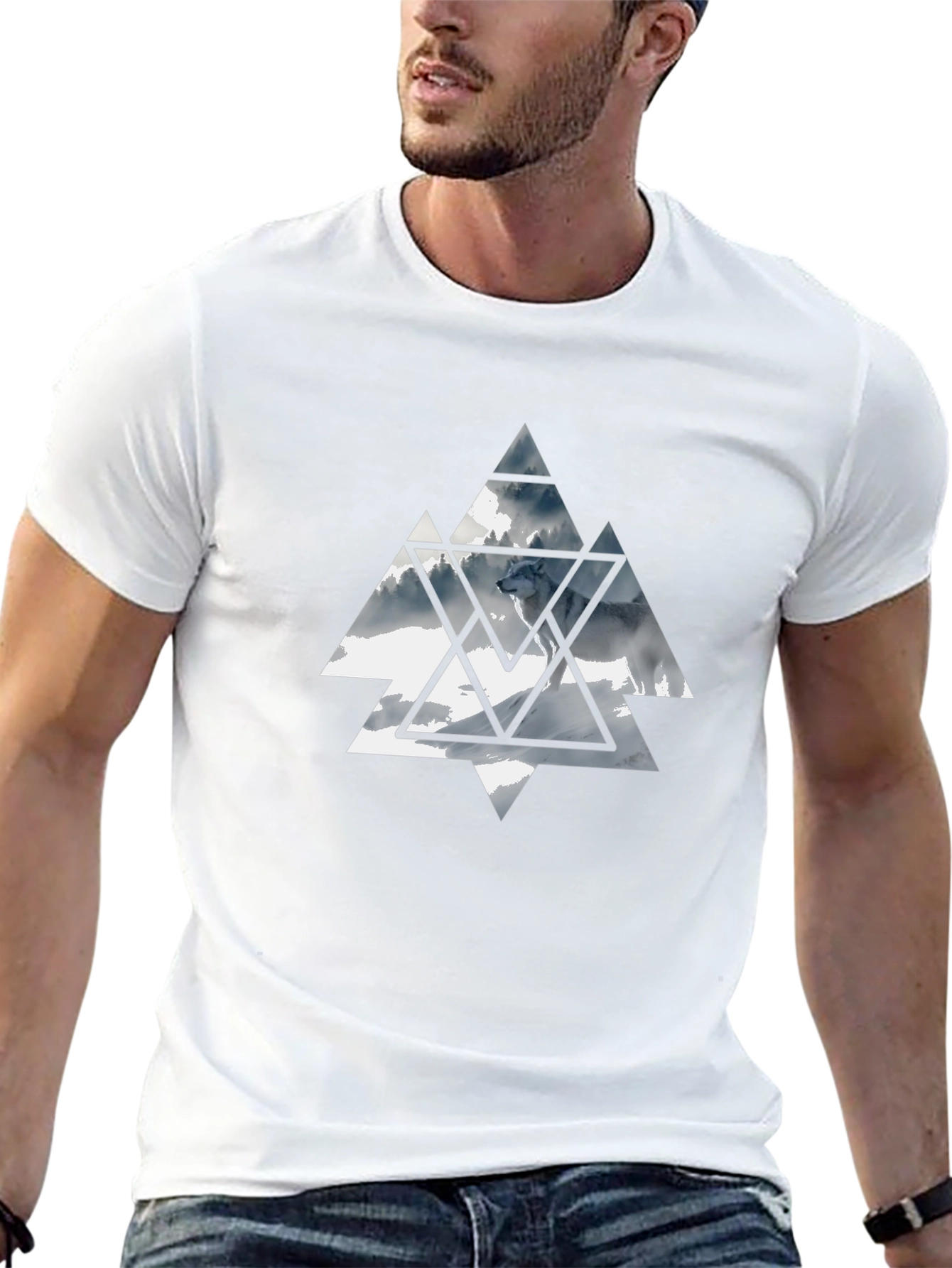 Geometric Wolf Graphic Tee