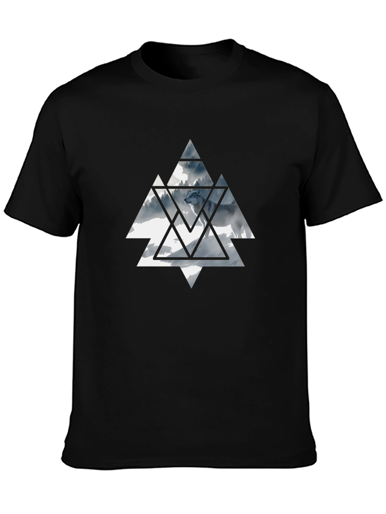 Geometric Wolf Graphic Tee